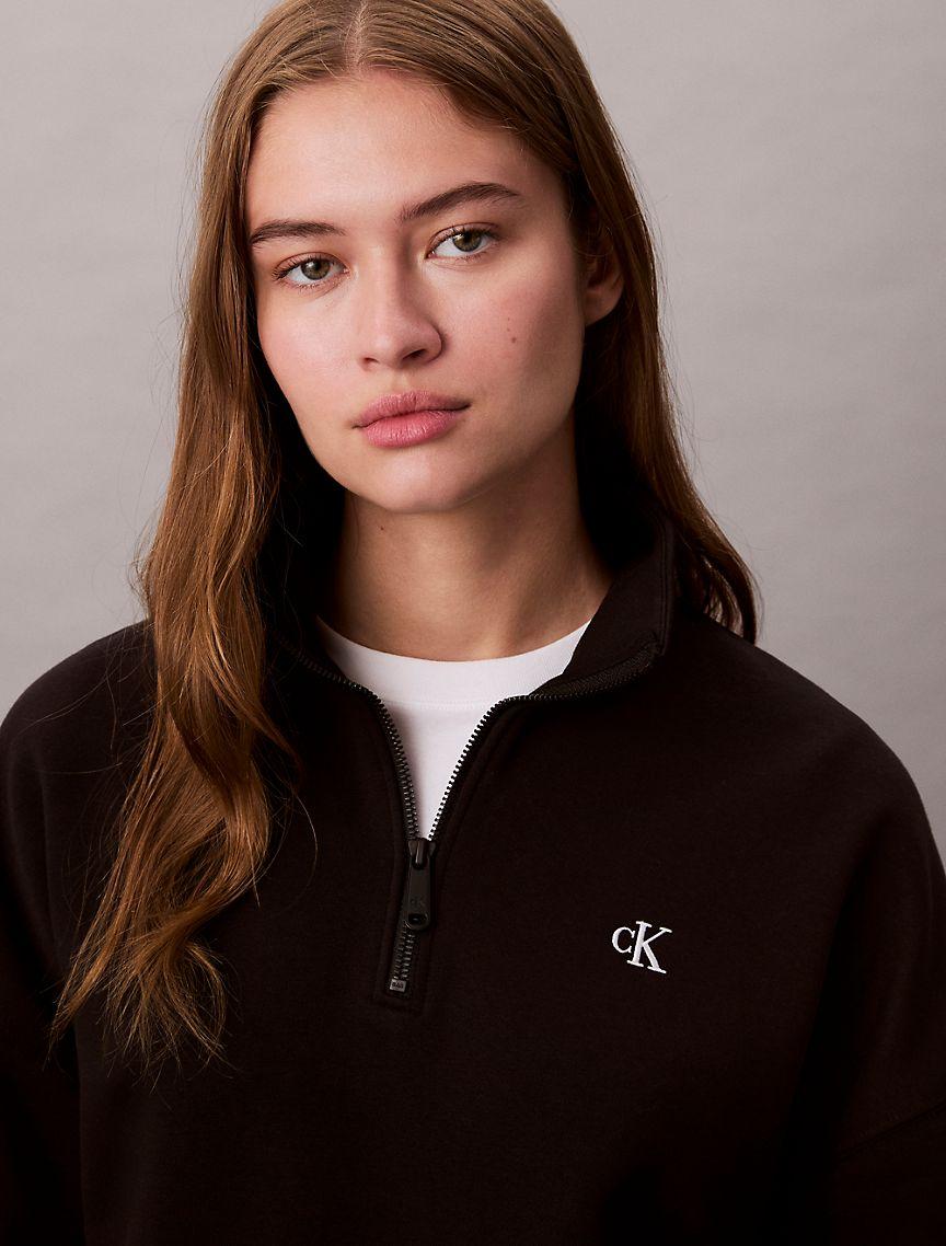 Archive Logo Fleece Quarter Zip Mock Neck Sweatshirt  Product Image
