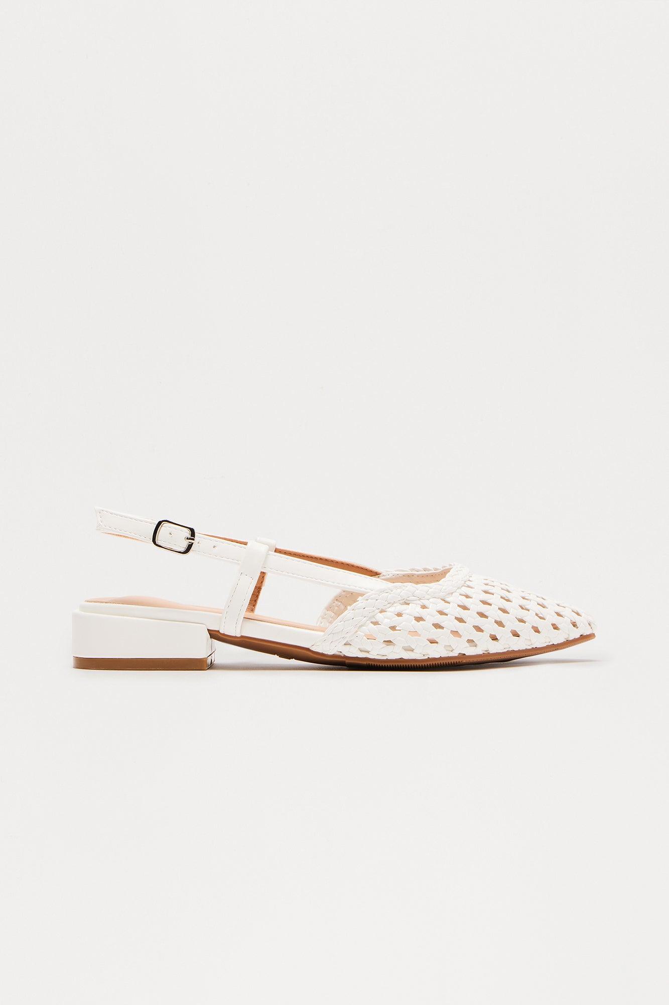 Lavern Slingback Flats - White Female Product Image