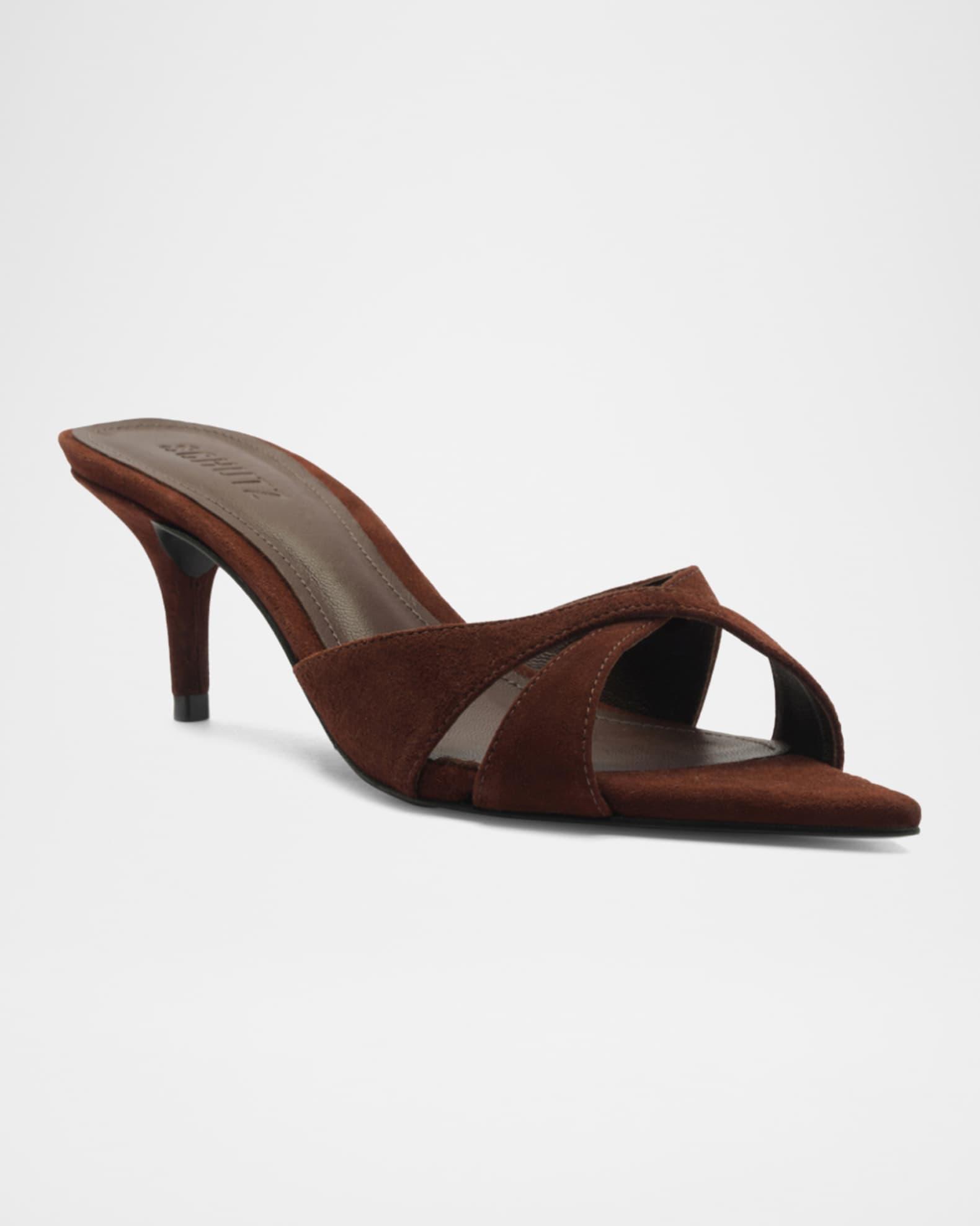 Hilda Suede Crisscross Stiletto Mules Product Image