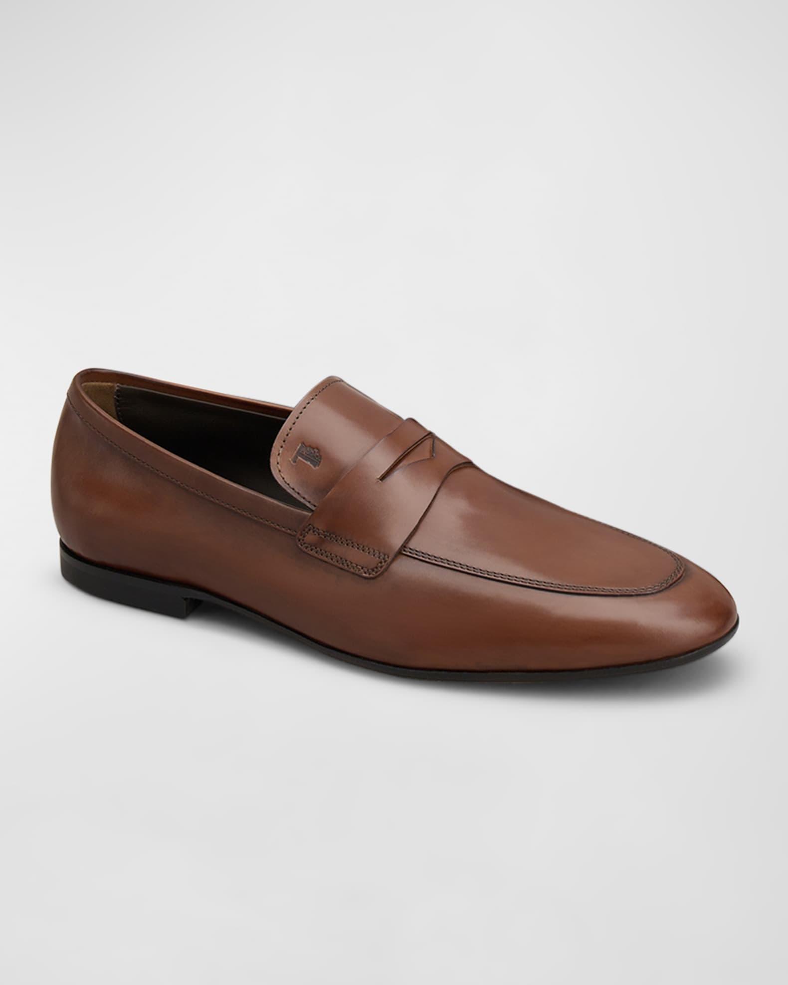 Men's Smooth Leather Penny Loafers Product Image