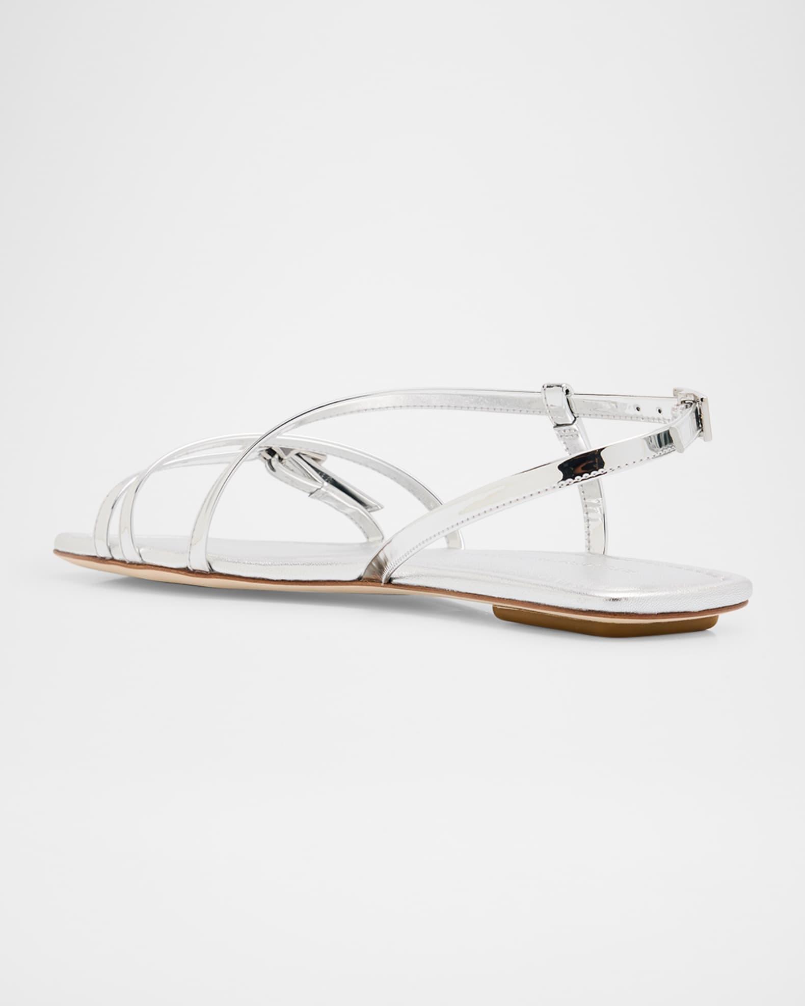 Georgie Metallic Strappy Flat Sandals Product Image