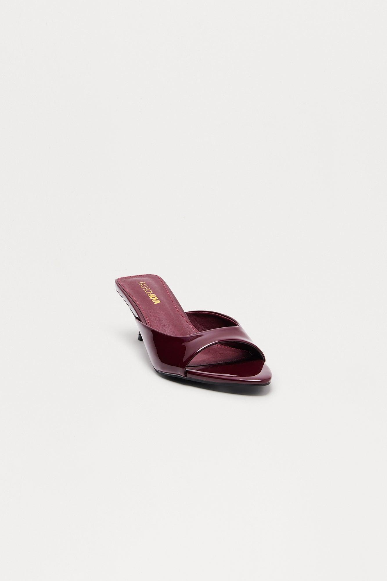 Rubiana Patent Mules - Burgundy Product Image