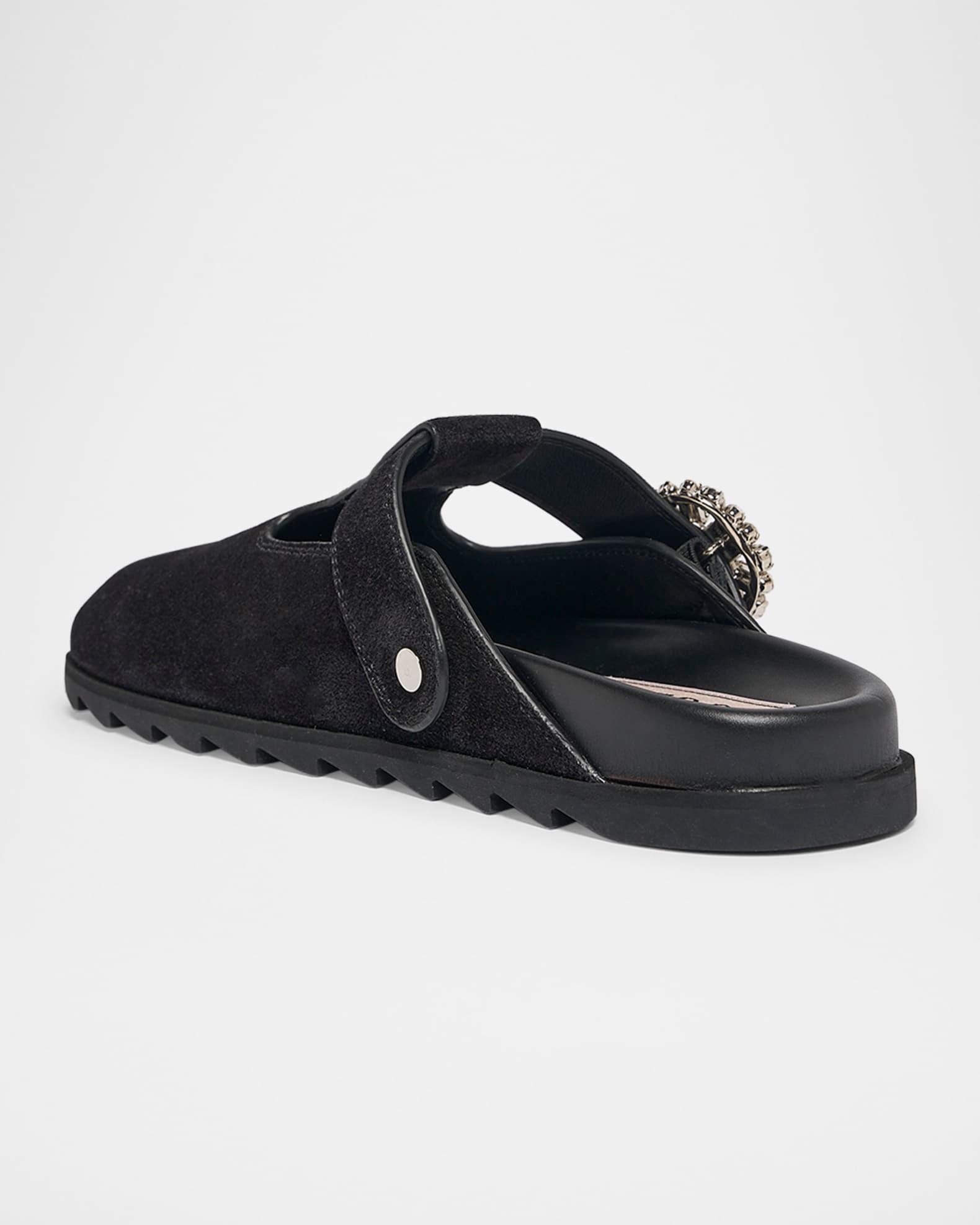 Slidy Viv Suede T-Strap Mules Product Image