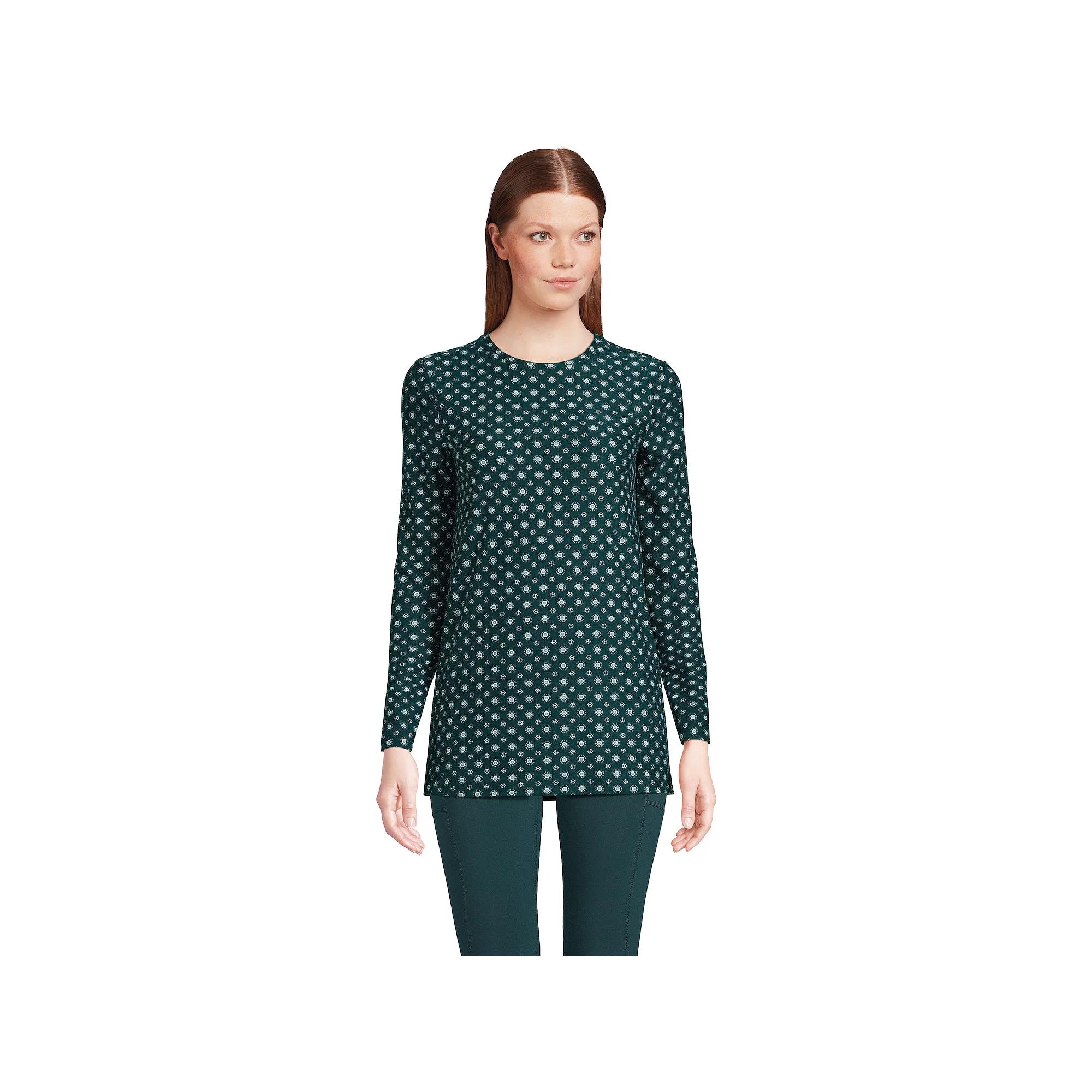 Petite Lands' End Long Sleeve Performance Crew Neck Tunic, Women's,  Product Image