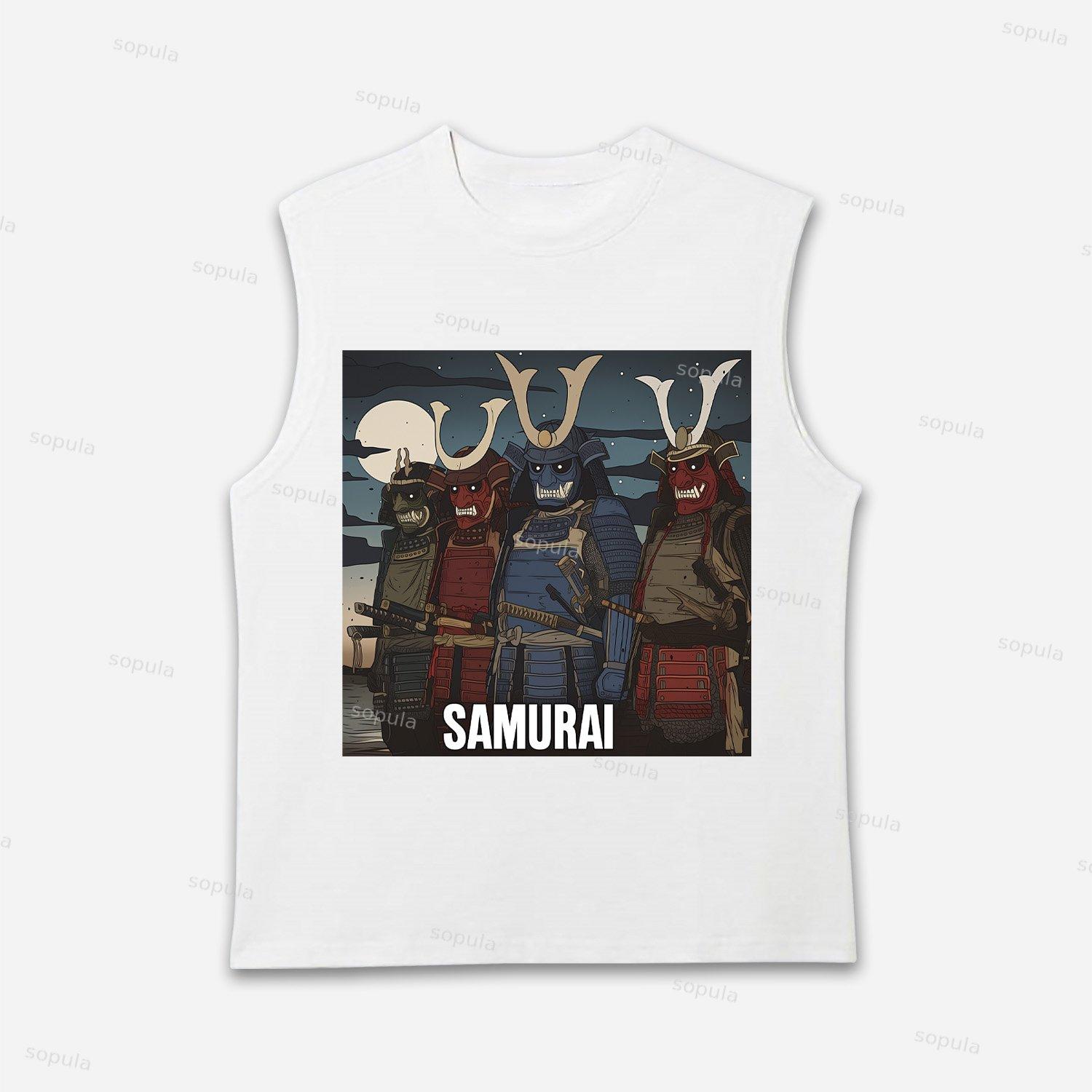 Samurai Warriors-traditional Ukiyo-e Style Tank Top Product Image