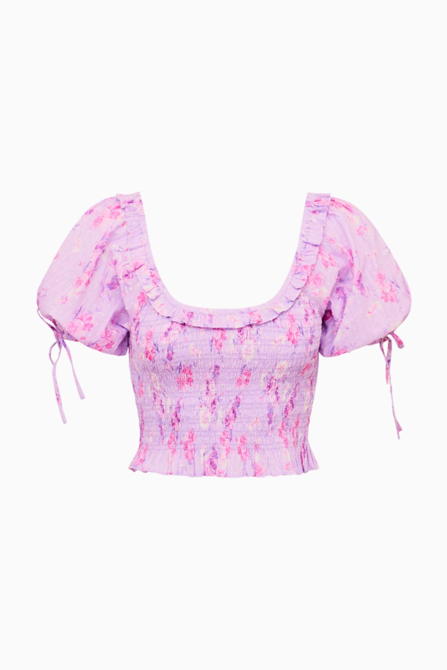 Molly Fragrance Print Top - WHISPER BLUE Product Image