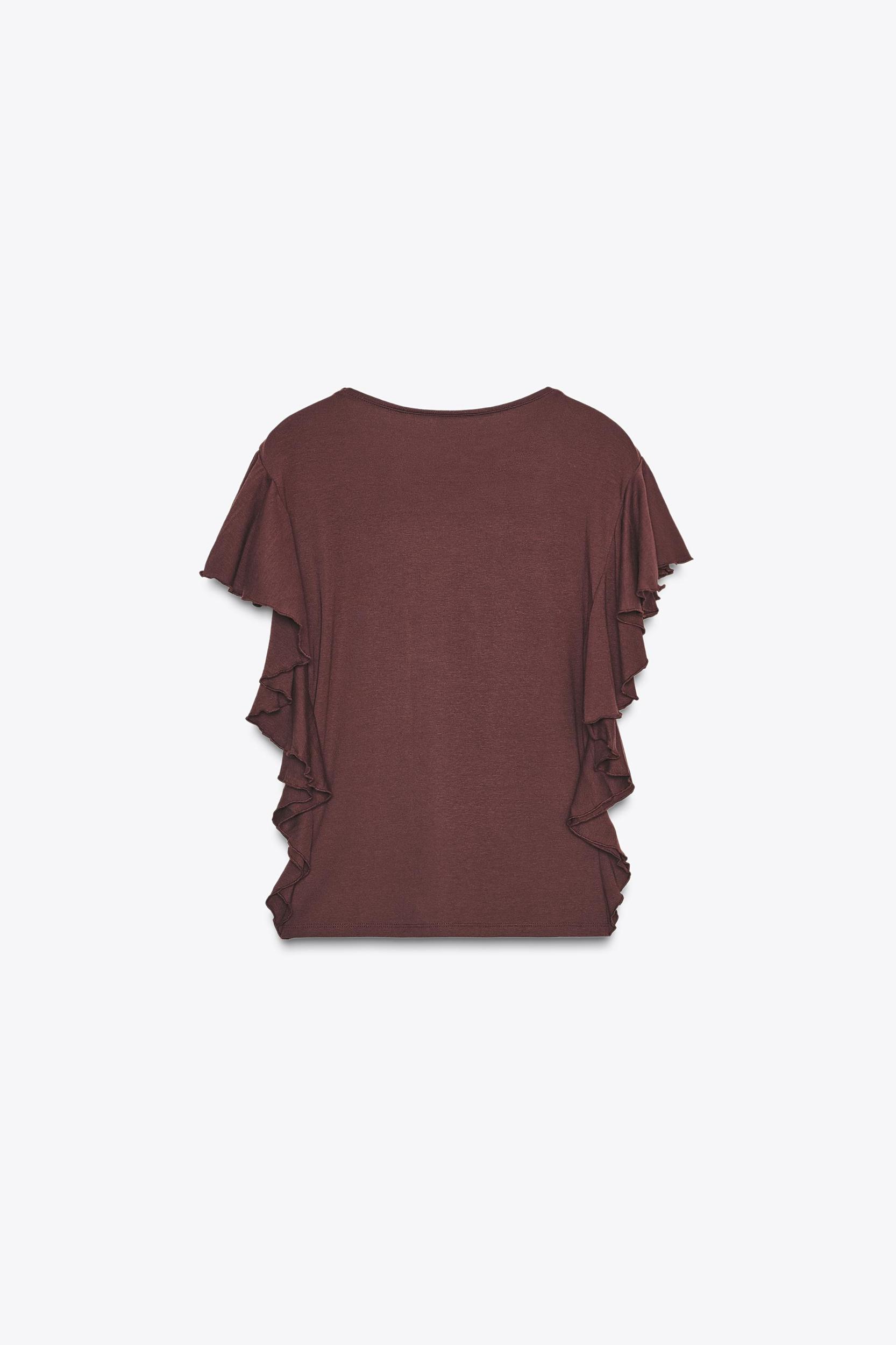 RUFFLED SLEEVE T-SHIRT Product Image