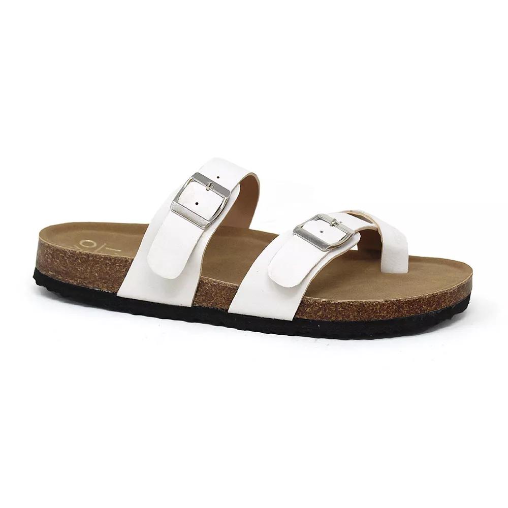 Yoki Gian 280 Women's Cork Footbed Sandals, White Product Image