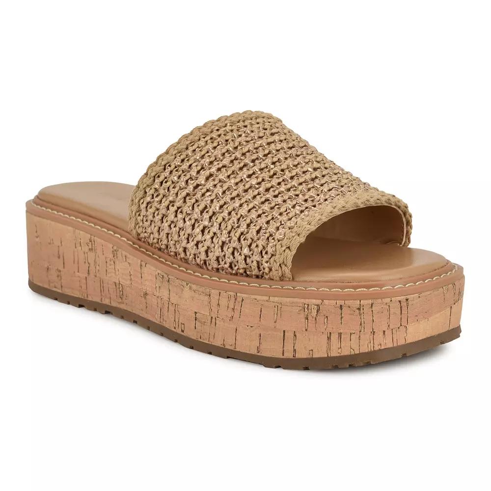 Nine West Keller Women's Slip-On Sqaure Toe Casual Sandals, Size: 8.5, Gold Product Image
