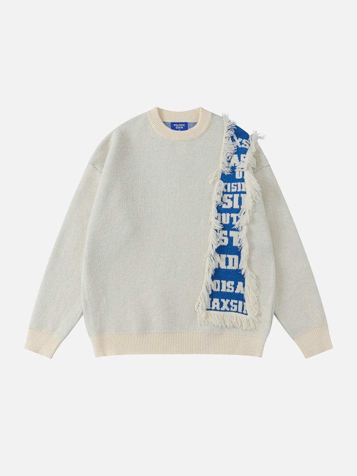 Aelfric Eden Fringe Letter Jacquard Sweater Product Image