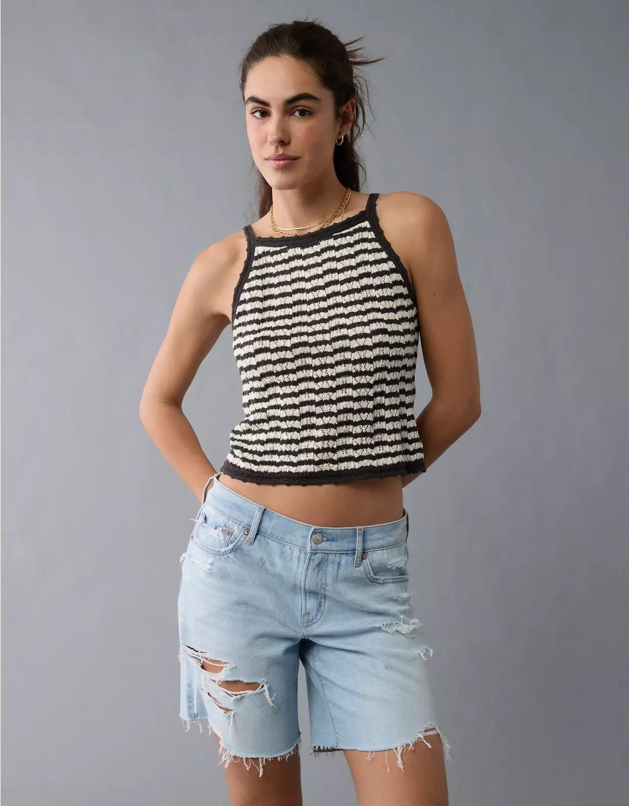 AE High Neck Crochet Tank Top Product Image