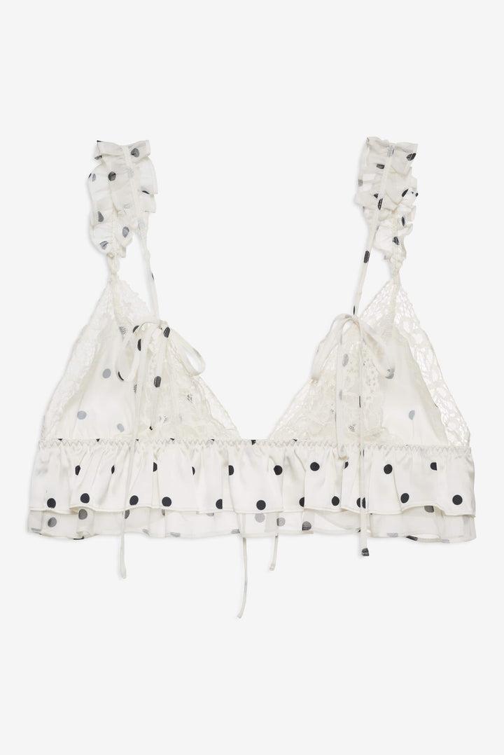 Butterfly Lace Ruffle Bralette — Cream Product Image