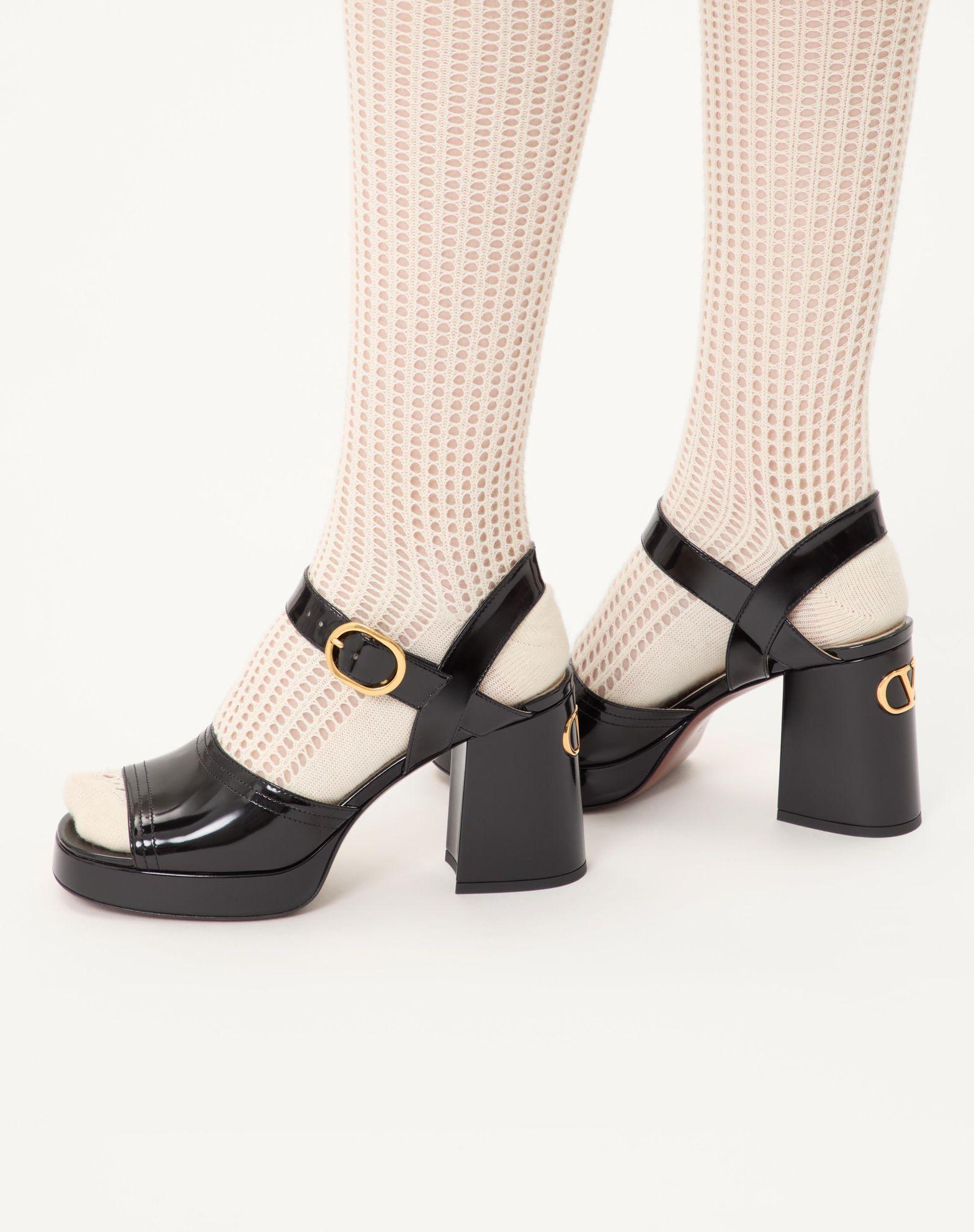 Fawcette Platform Sandal In Polished Calfskin 100Mm Product Image