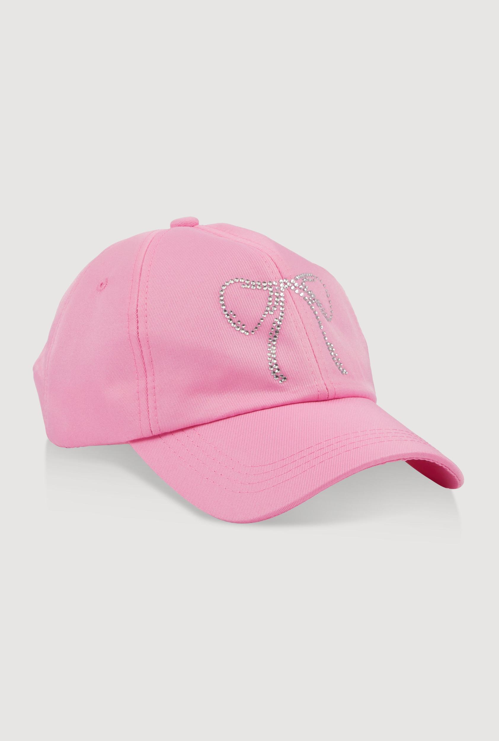 Womens Rhinestone Bow Baseball Cap Product Image