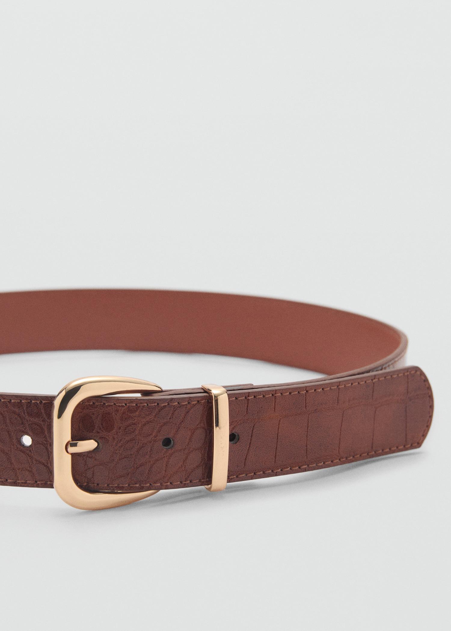 Crocodile-effect belt - Women | MANGO USA Product Image
