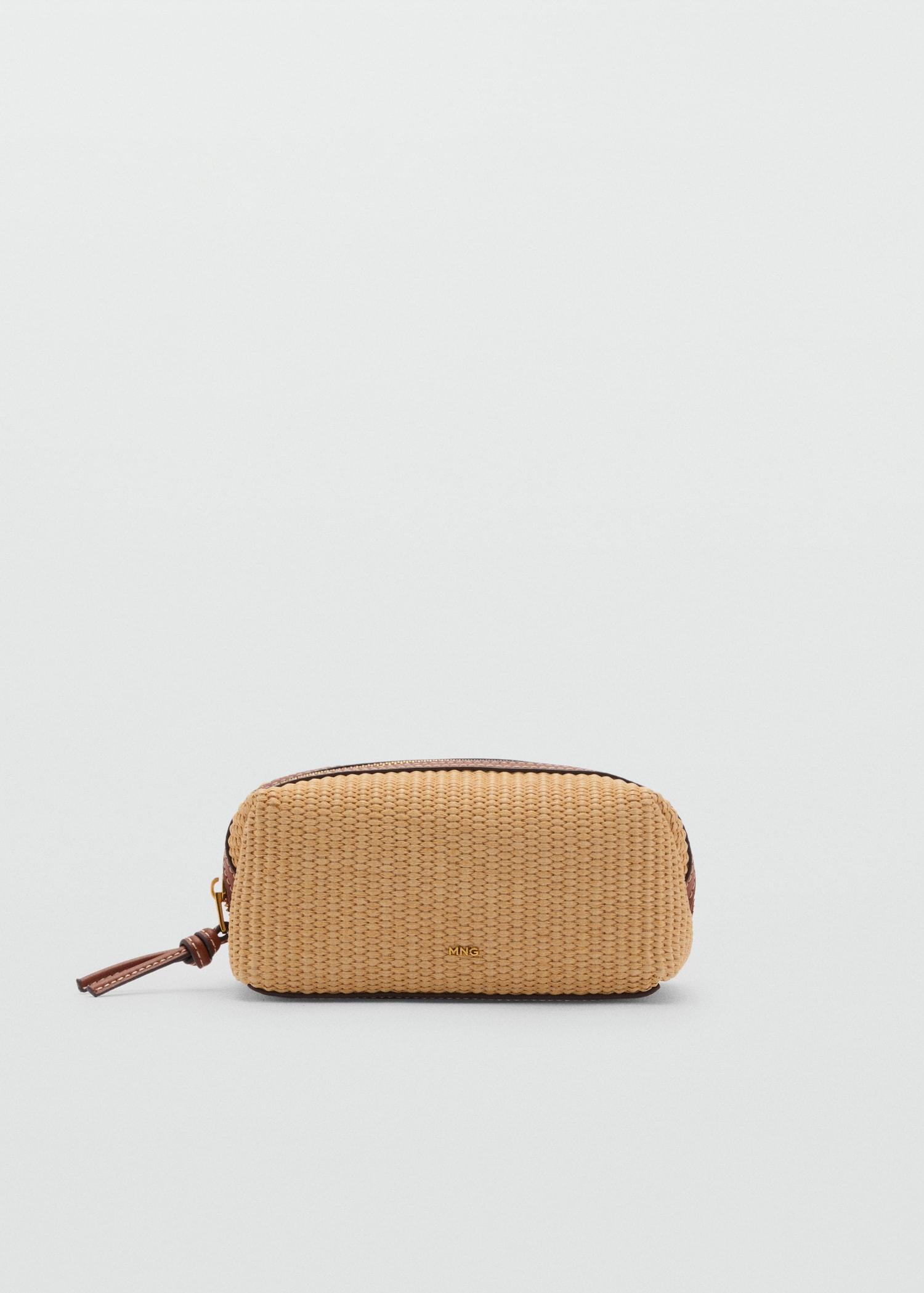 Raffia effect toiletry bag - Women | MANGO USA Product Image