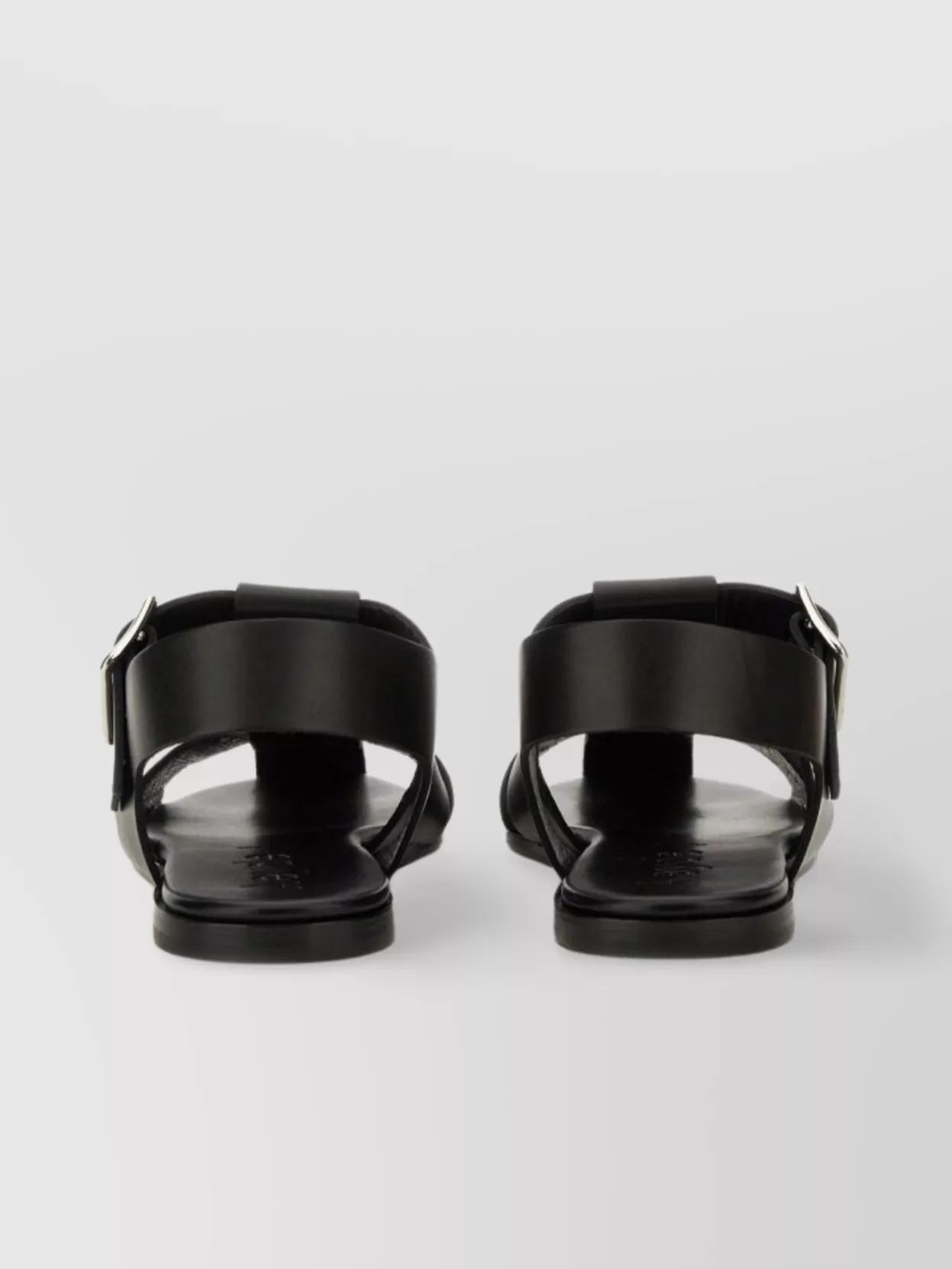 AEYDE 10mm Whit Leather Fisherman Sandals In Black Product Image