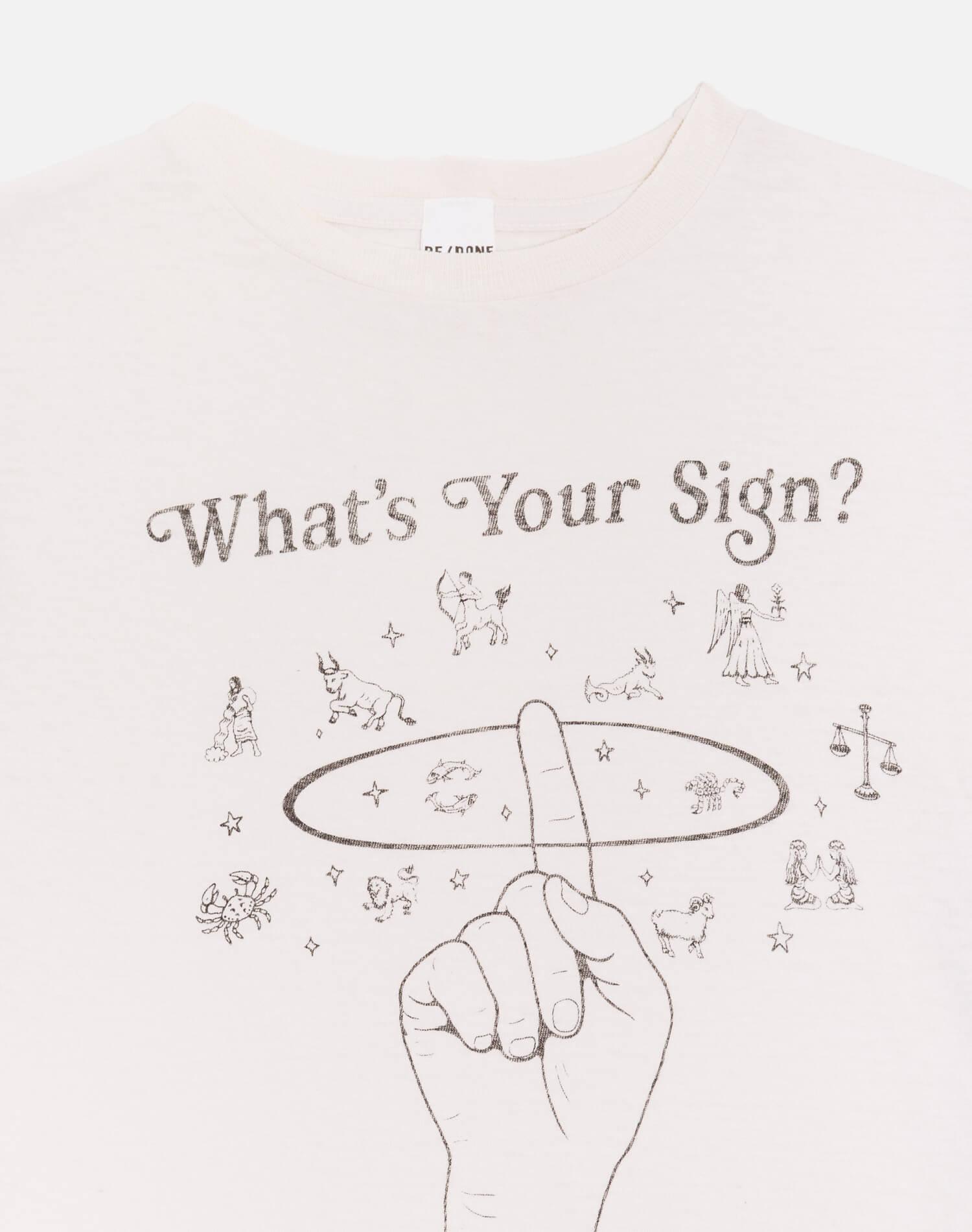 Classic "What's Your Sign" Tee - Vintage White Female Product Image