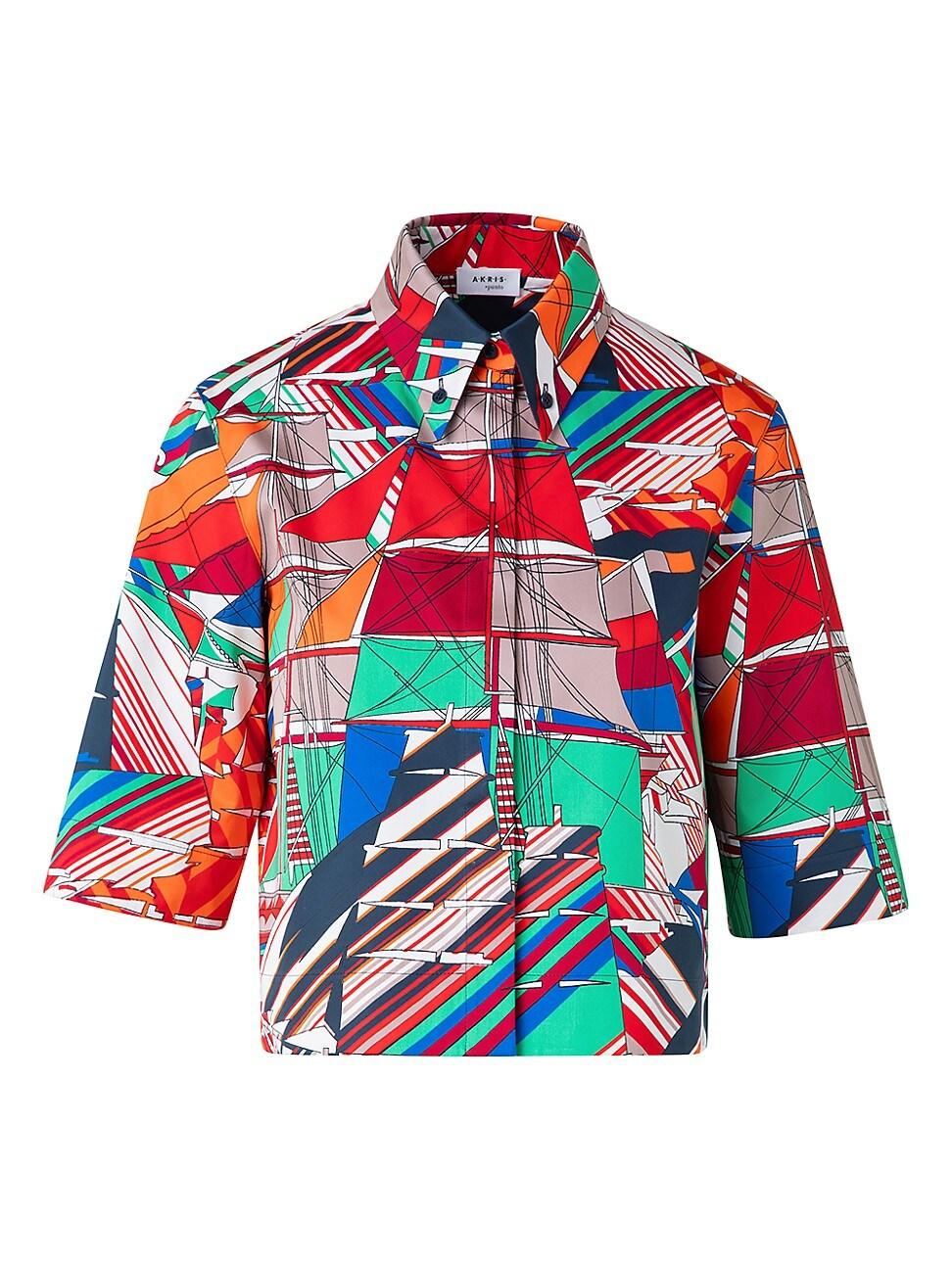 Womens Sailboat Cotton Sateen Shirt Product Image