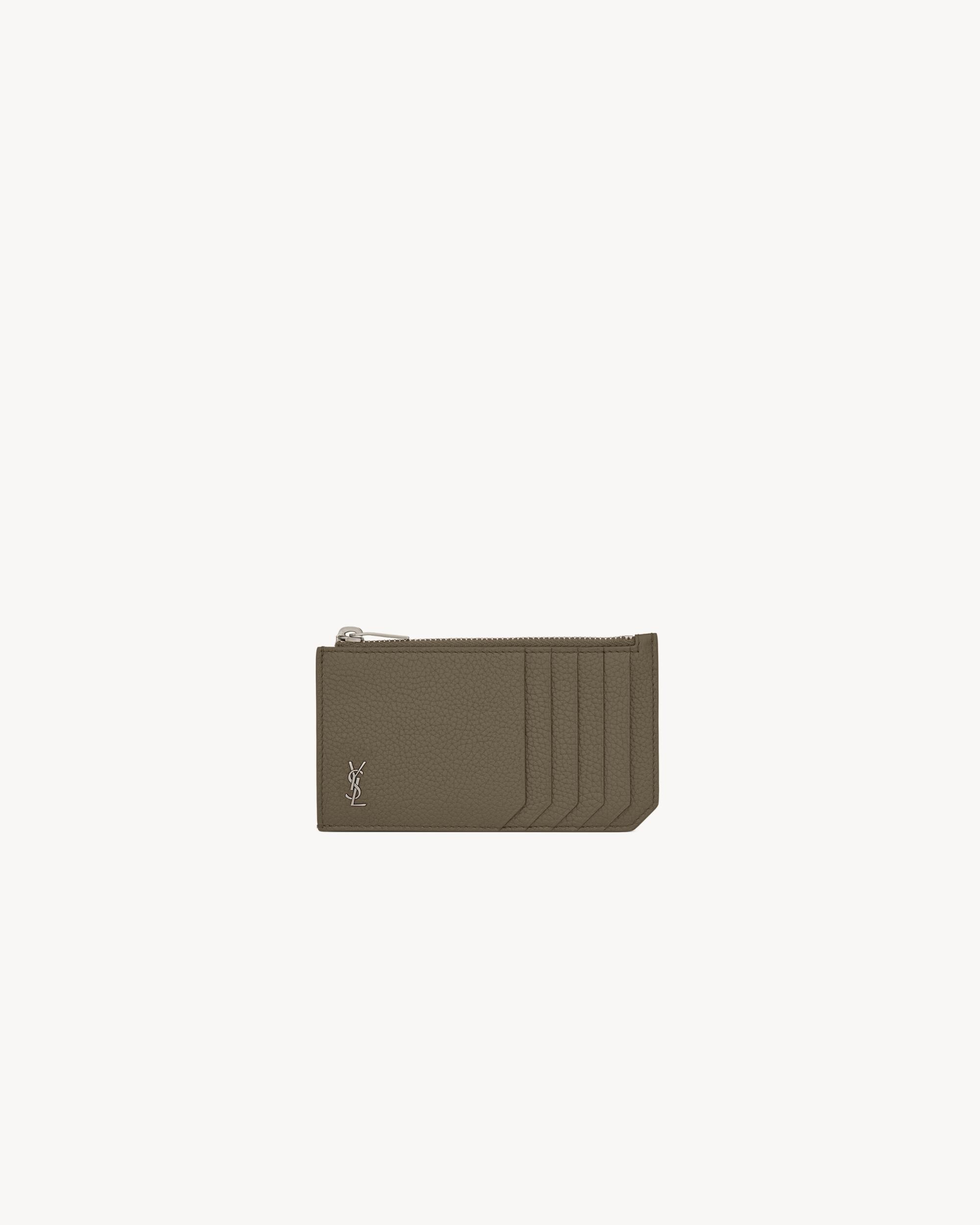 TINY CASSANDRE FRAGMENTS ZIPPED CARD CASE IN GRAINED LEATHER Product Image