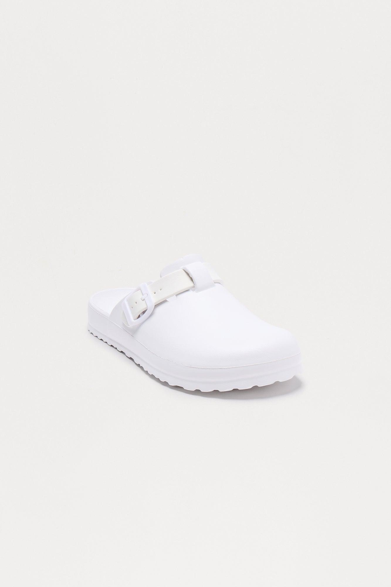 Mellow Buckle Slides - White Female Product Image