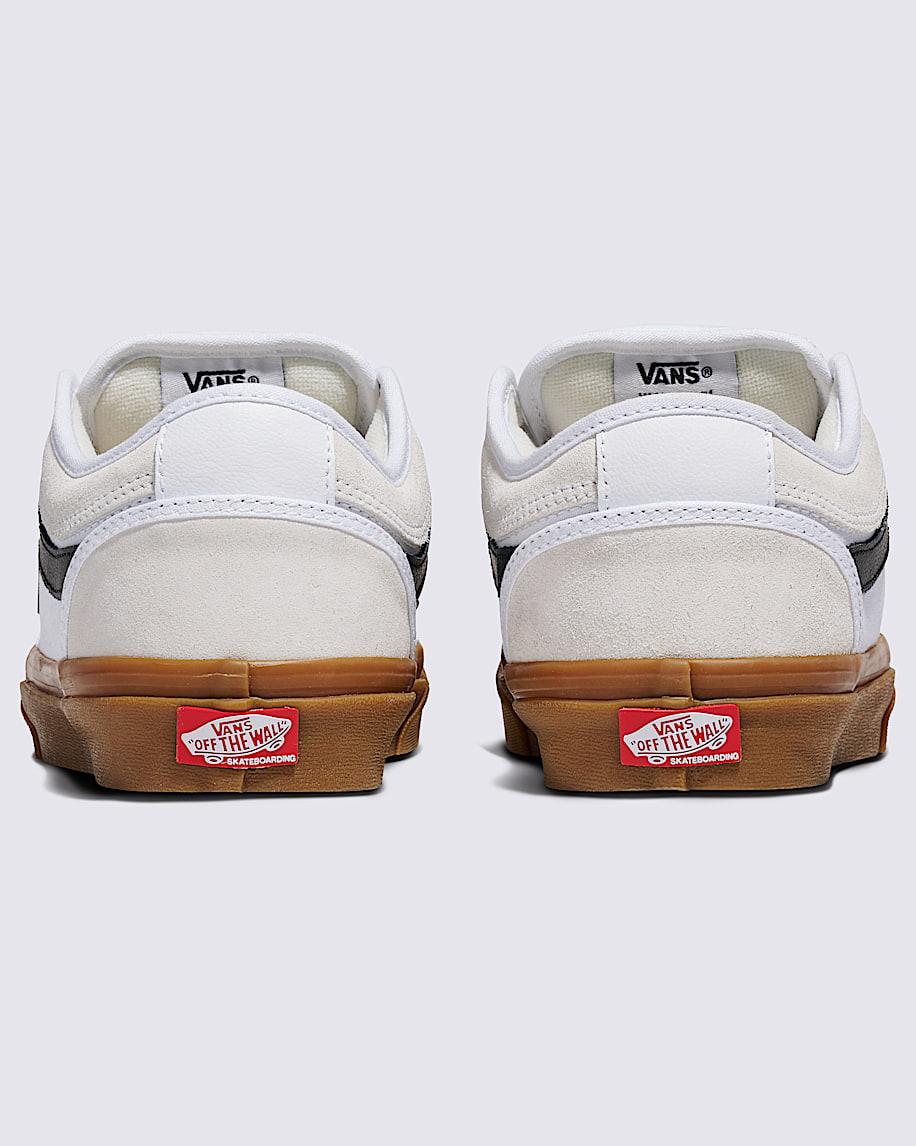 Skate Chukka Low Sidestripe Shoe in White / Blue / Gum| Vans US Product Image