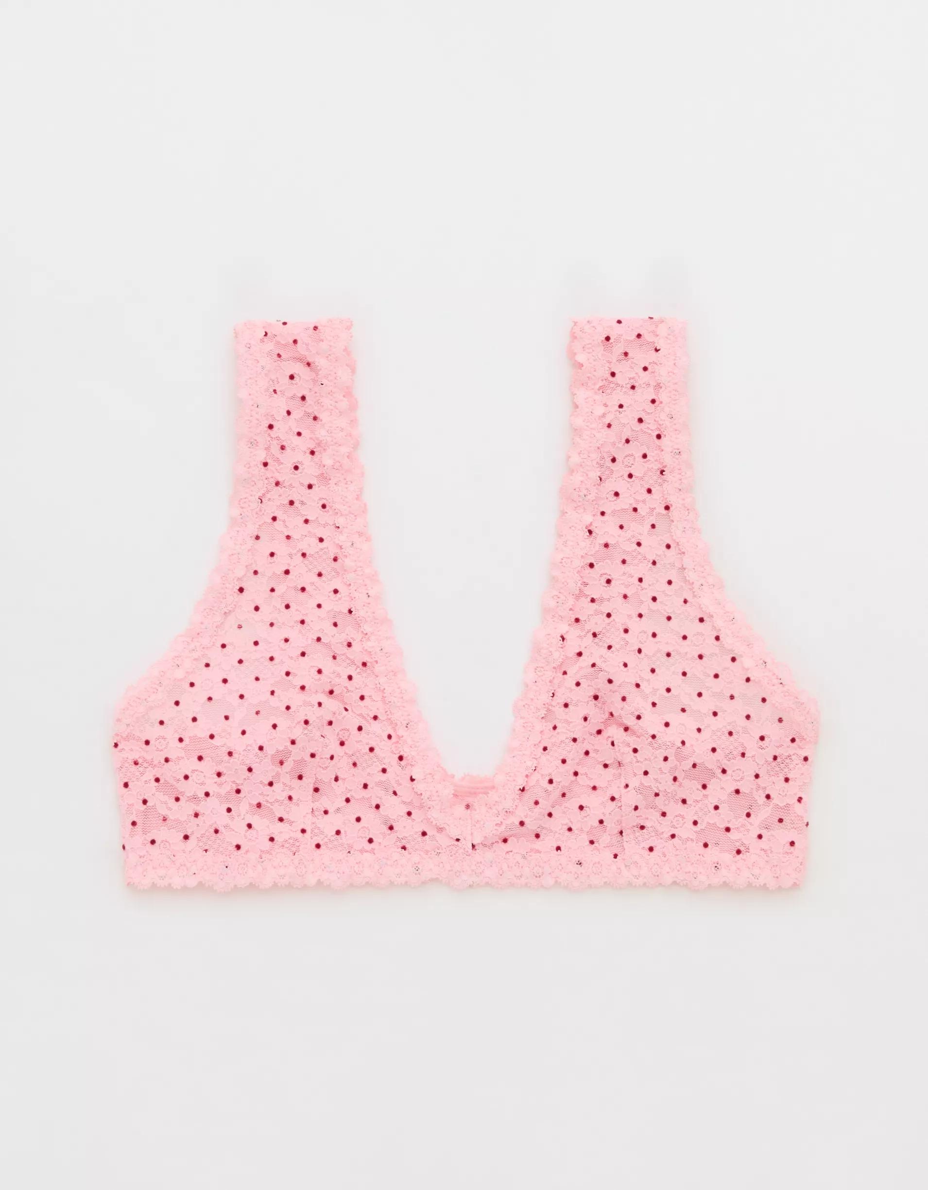 Show Off Flocked Vintage Lace Plunge Bralette Product Image