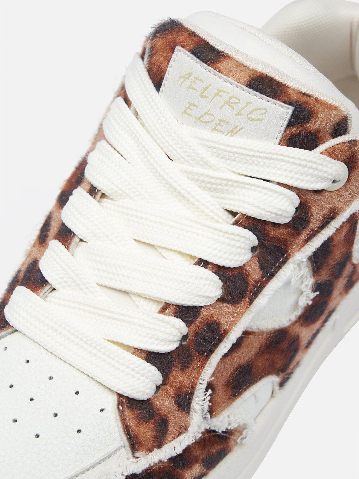StarryClimb Leopard Patchwork Skate Shoes Product Image