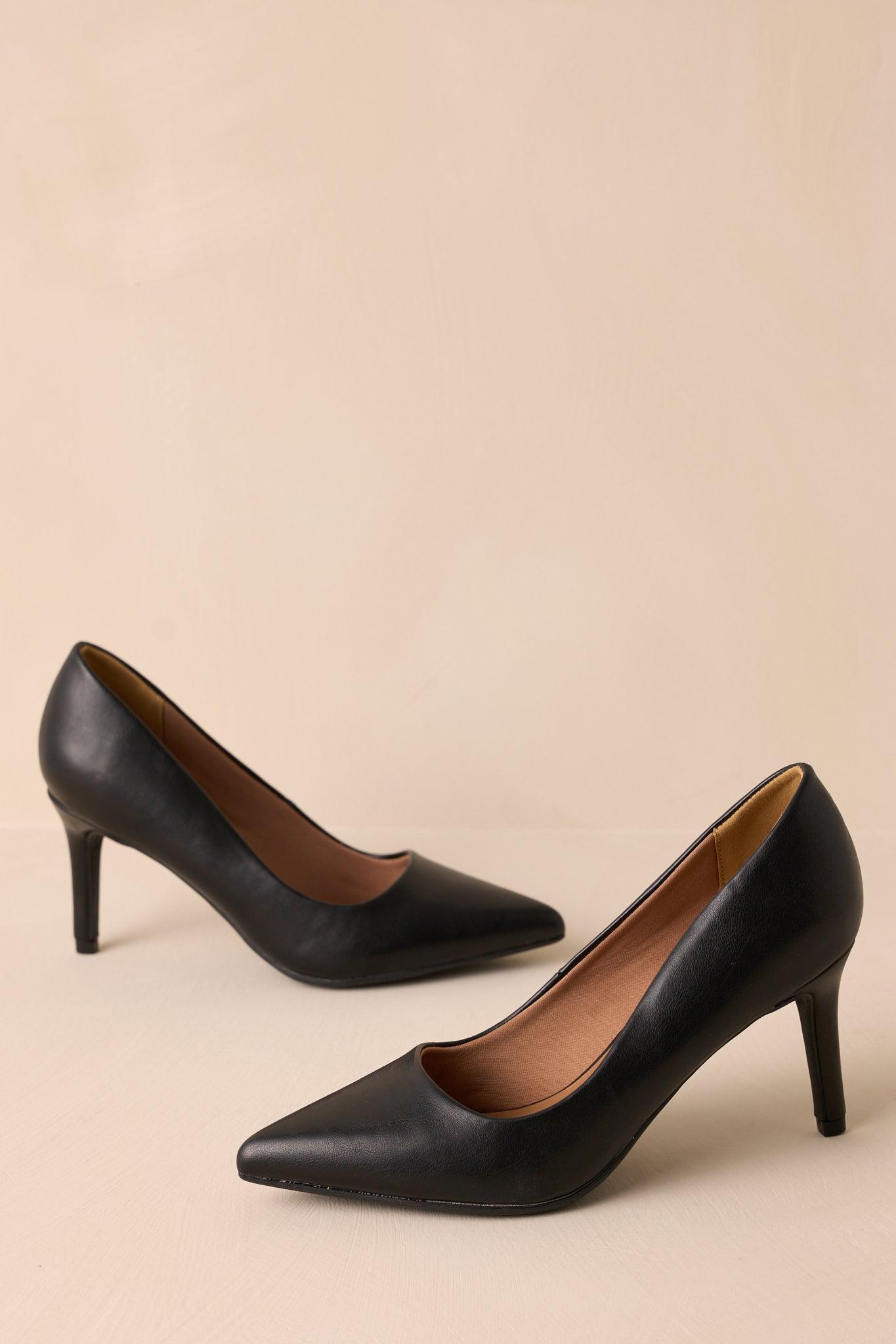Bold Balance Black Pointed Toe Pump Heels Product Image