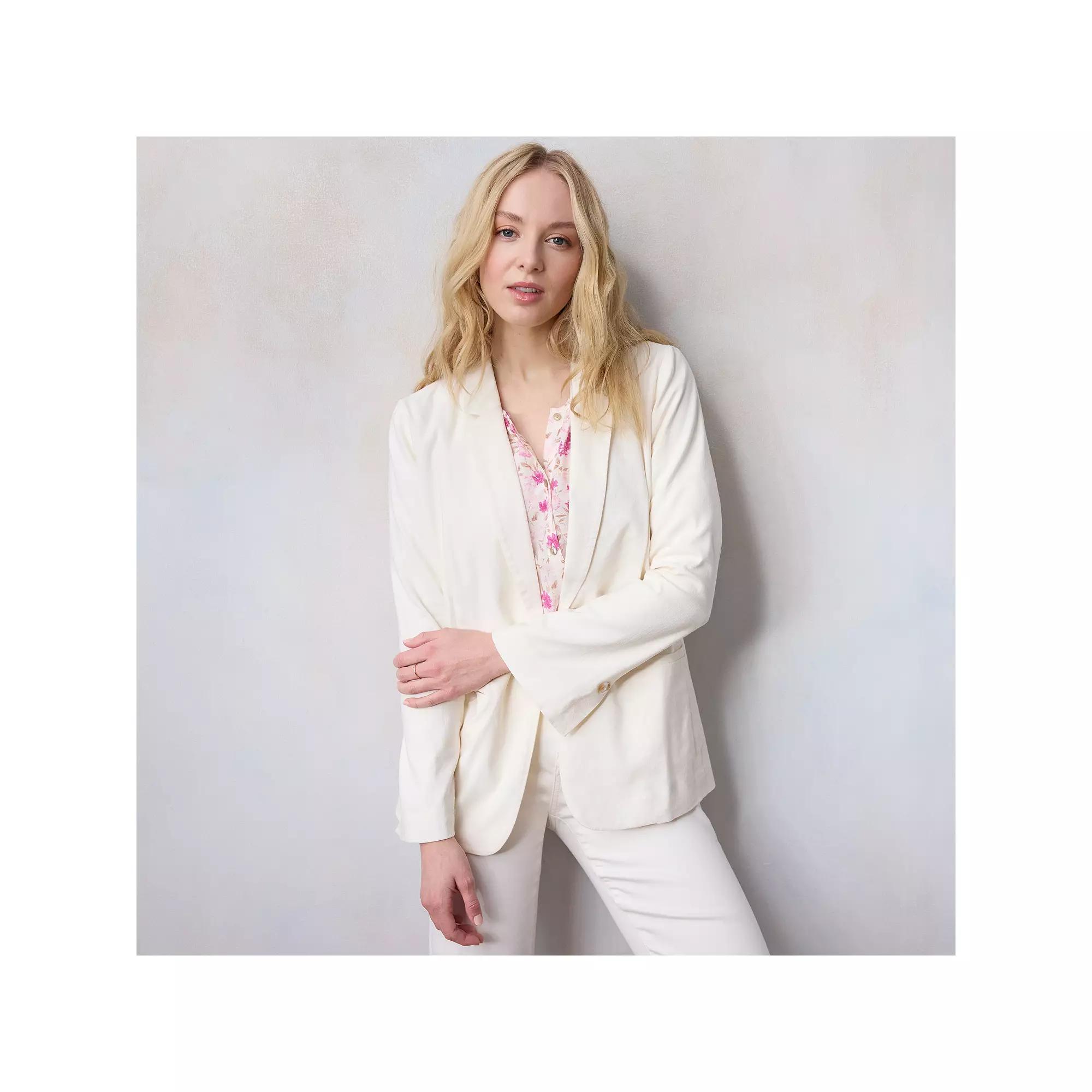Women's LC Lauren Conrad Notch Collar 1-Button Blazer Jacket,  Product Image