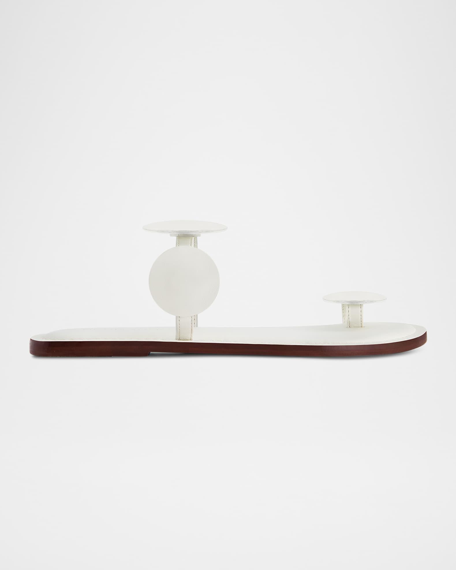 New Moon Circle Leather Flat Sandals Product Image