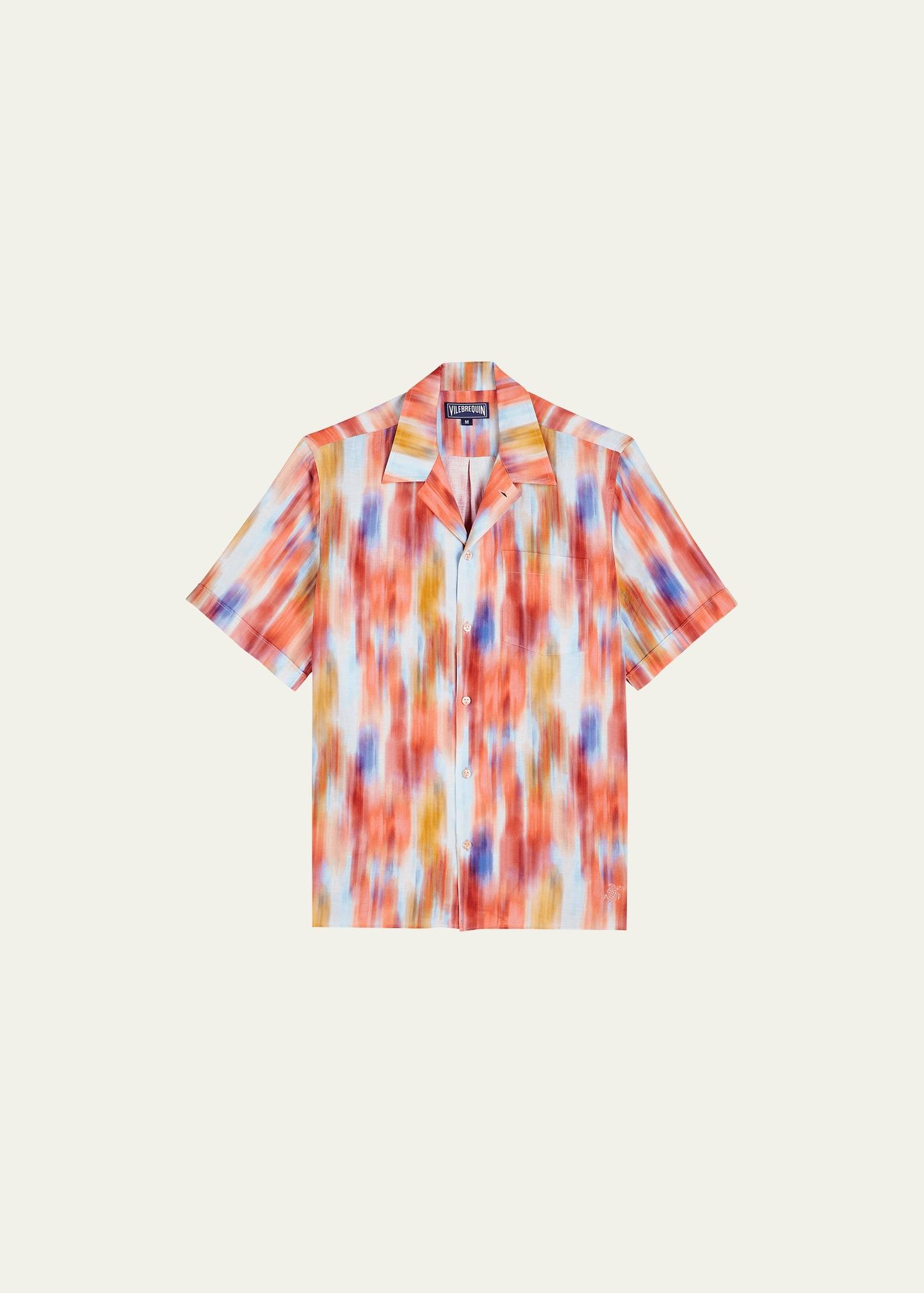 Mens Ikat-Print Short-Sleeve Shirt Product Image