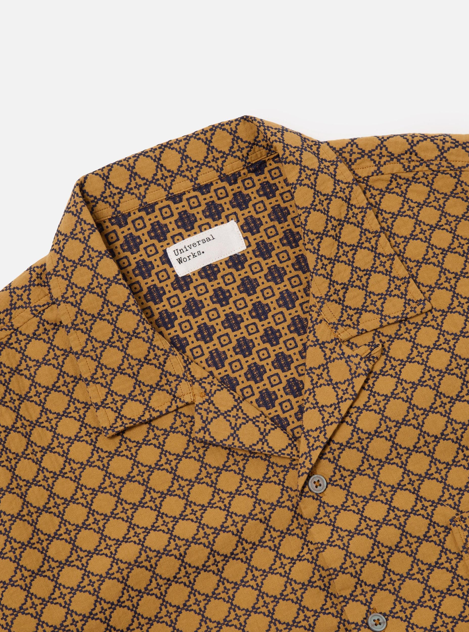 Gold/Navy Rhodes Cotton Road Shirt Product Image