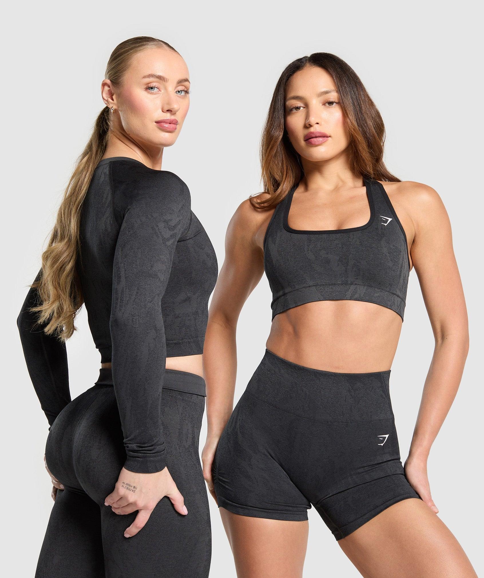 Gymshark Adapt Camo Seamless Shorts - Asphalt Grey/Black Female Product Image