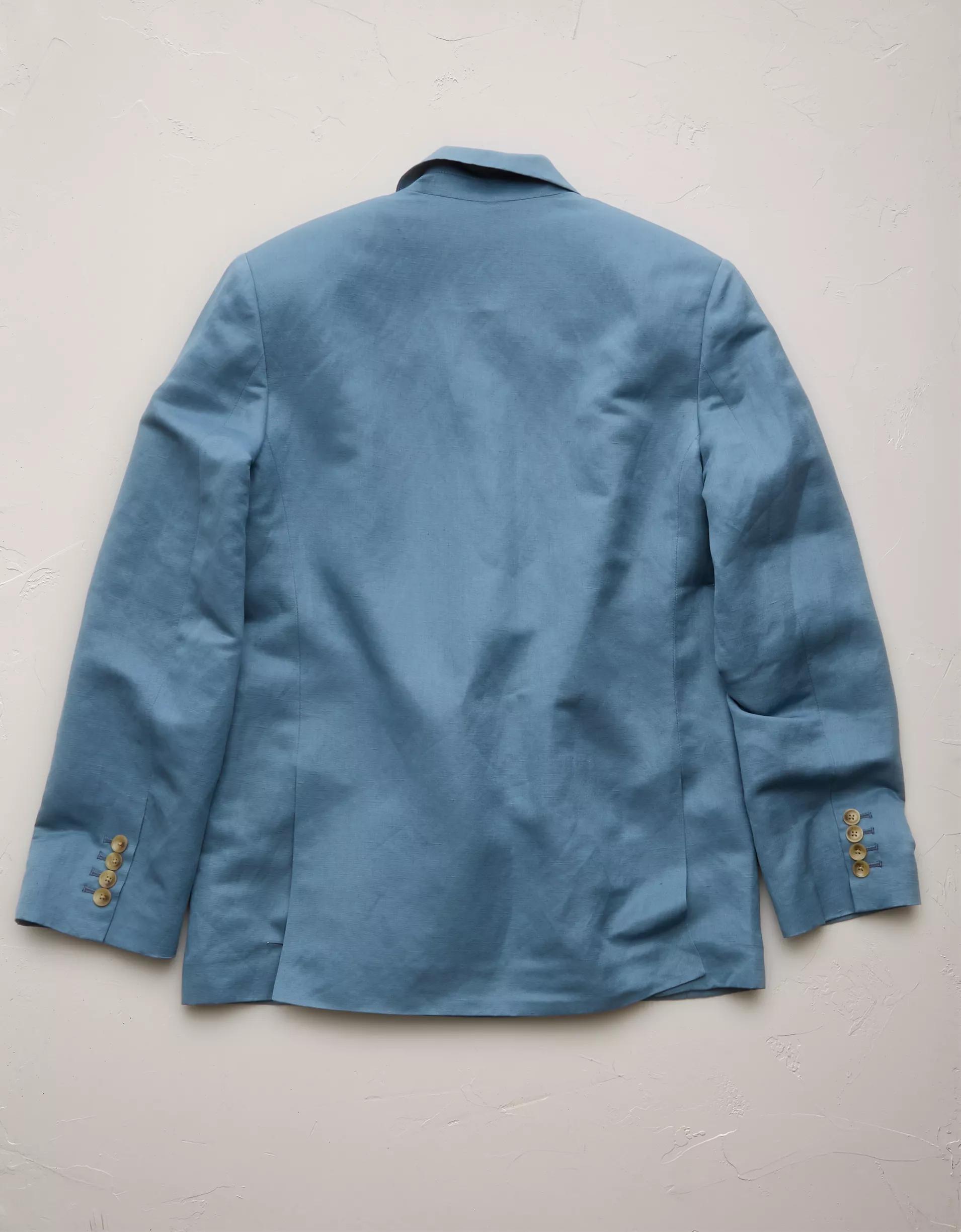 AE77 Premium Linen-Silk Blend Double-Breasted Blazer Product Image