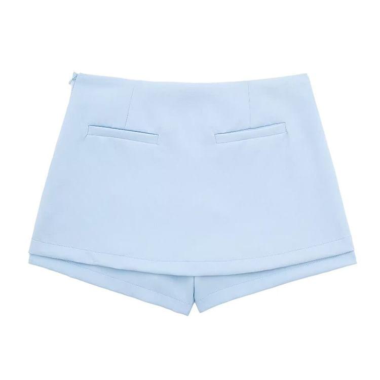 Halter Collar Plain Zip Tank Top / Skort / Set Product Image