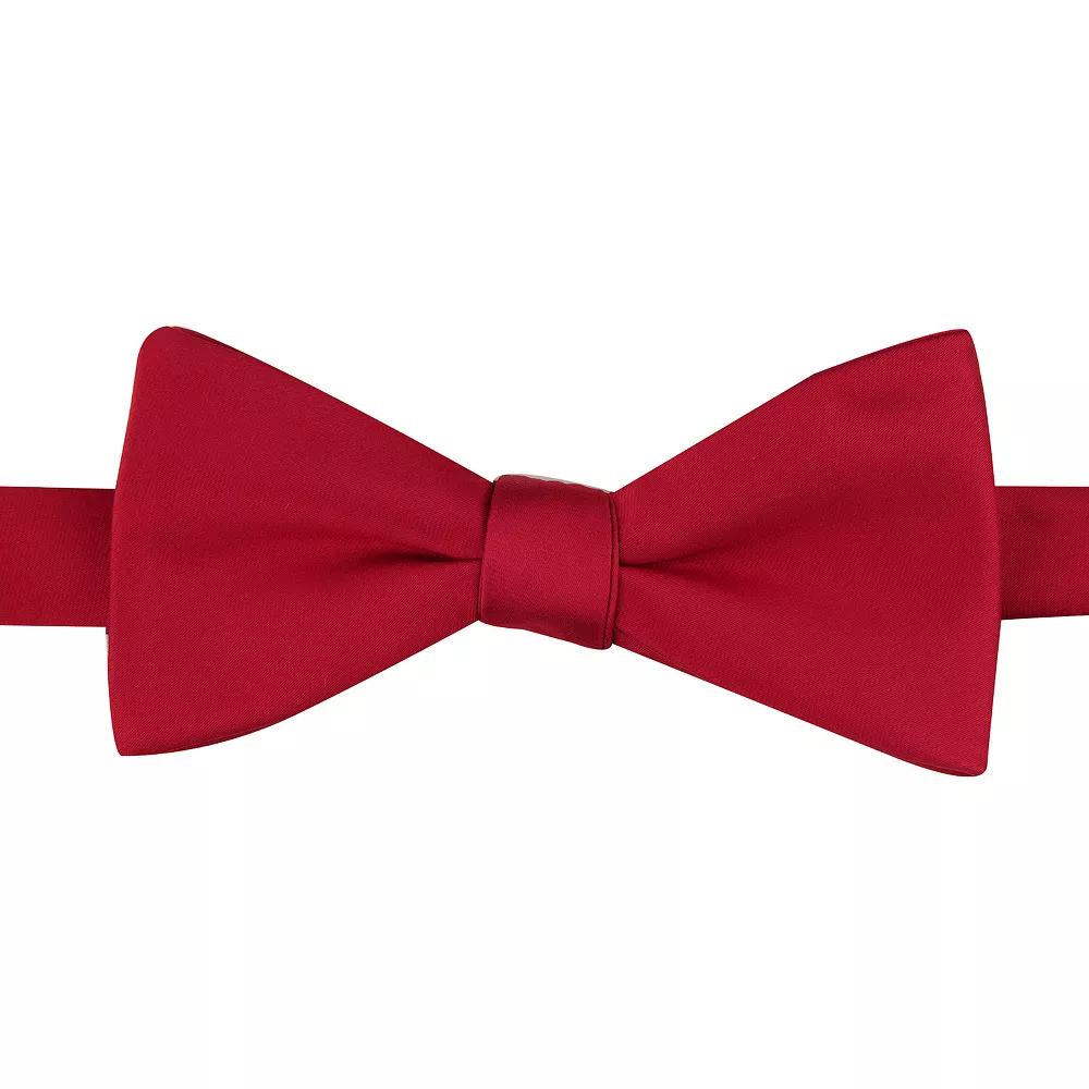 Men's Bespoke Pre-Tied Sateen Bow Tie, Red Sateen Product Image