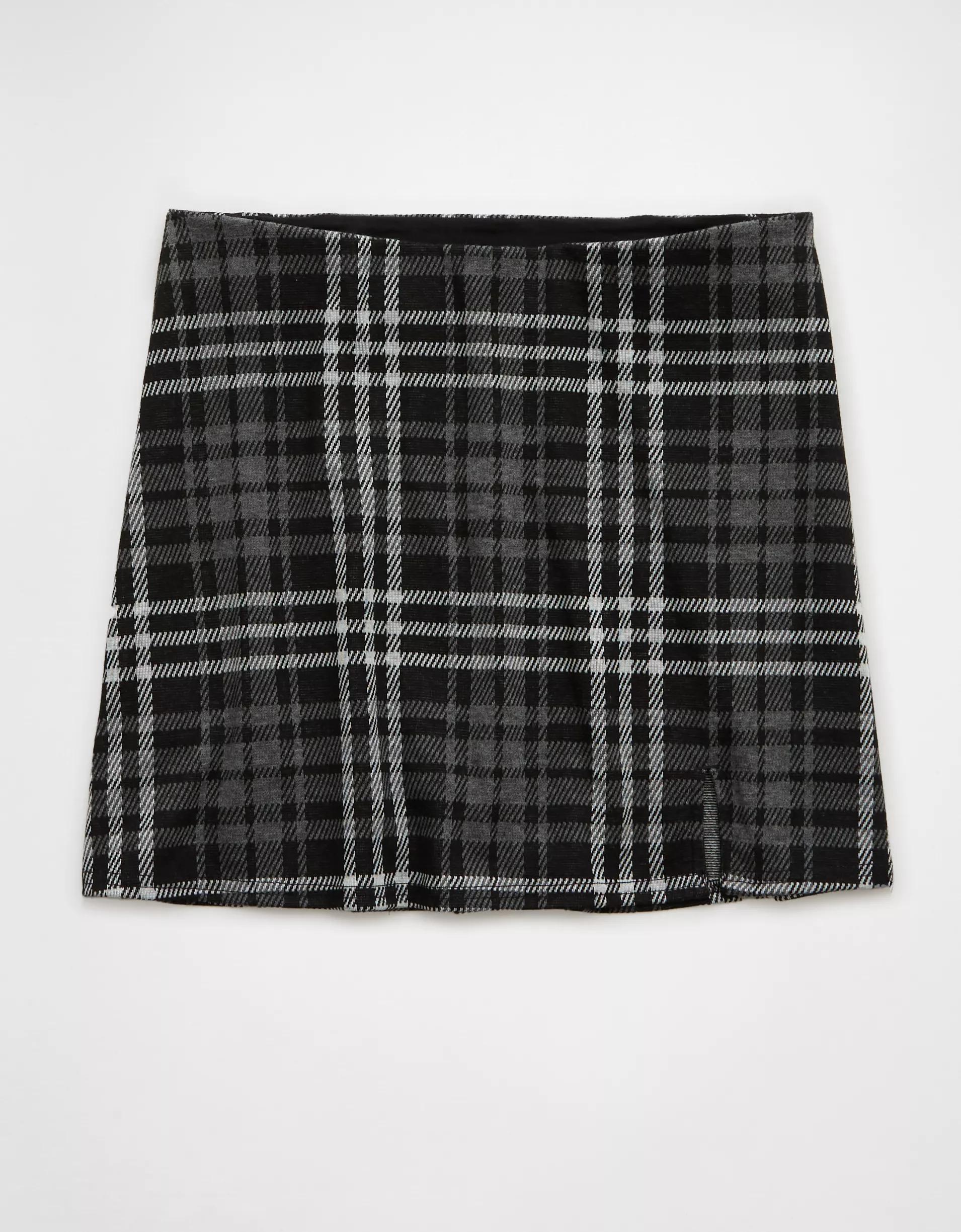 AE It Knit Plaid Skort Product Image