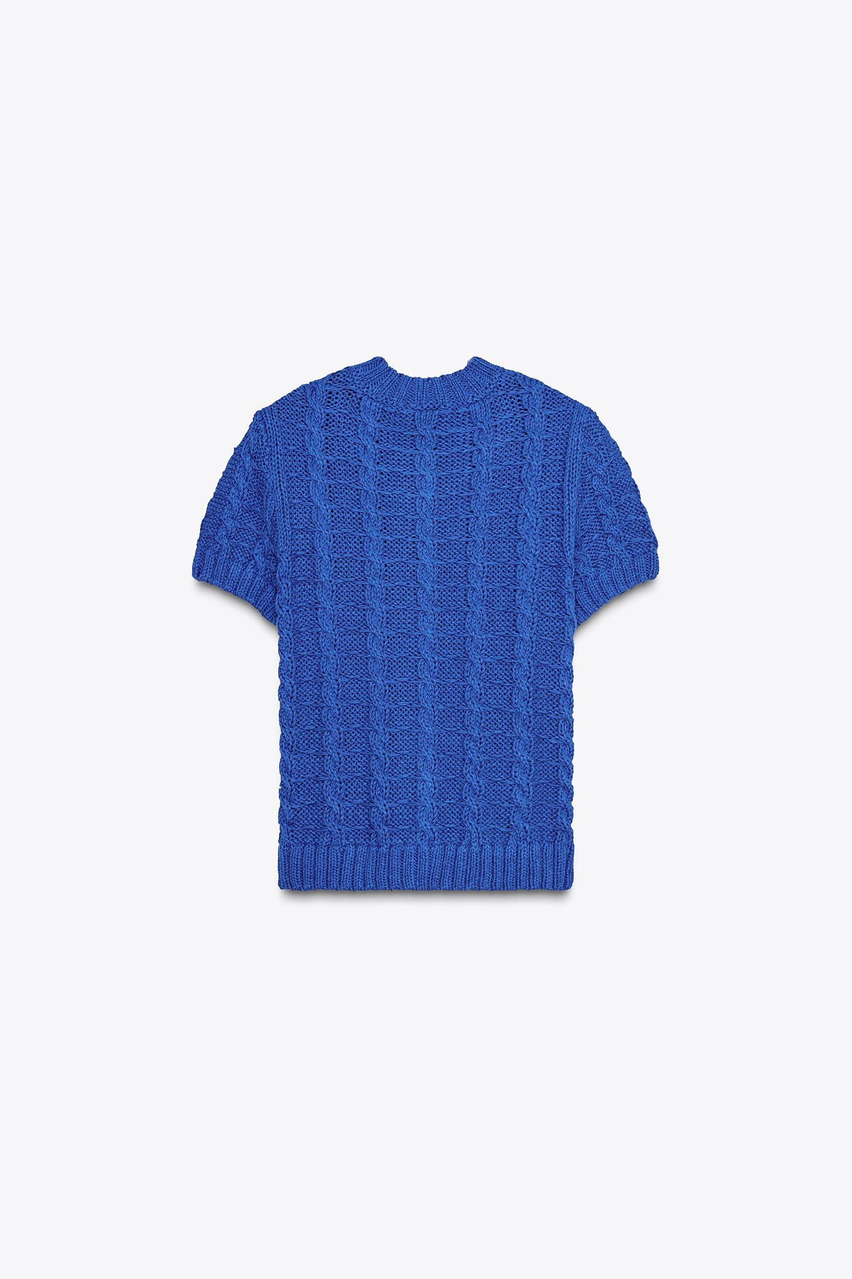 KNIT CARDIGAN WITH SHORT SLEEVES Product Image