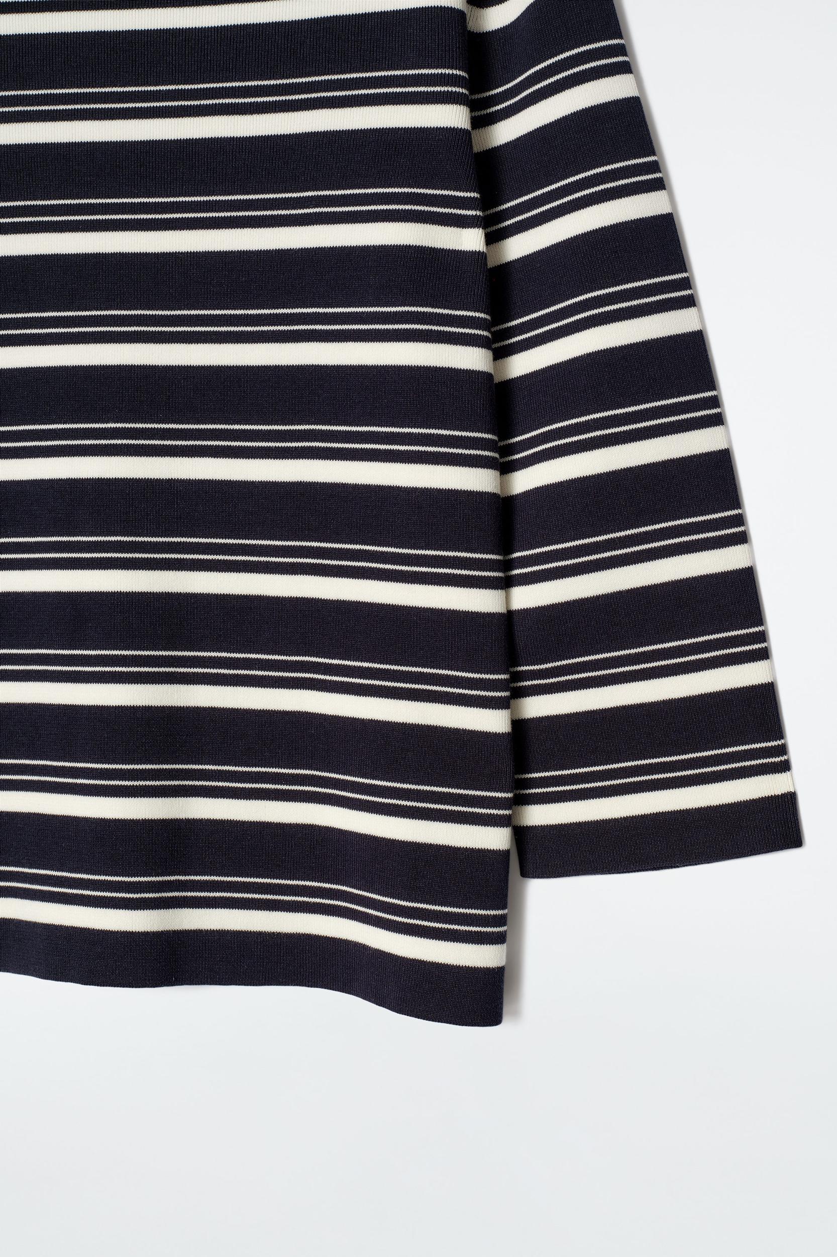 BOAT-NECK STRIPED COTTON SWEATER Product Image