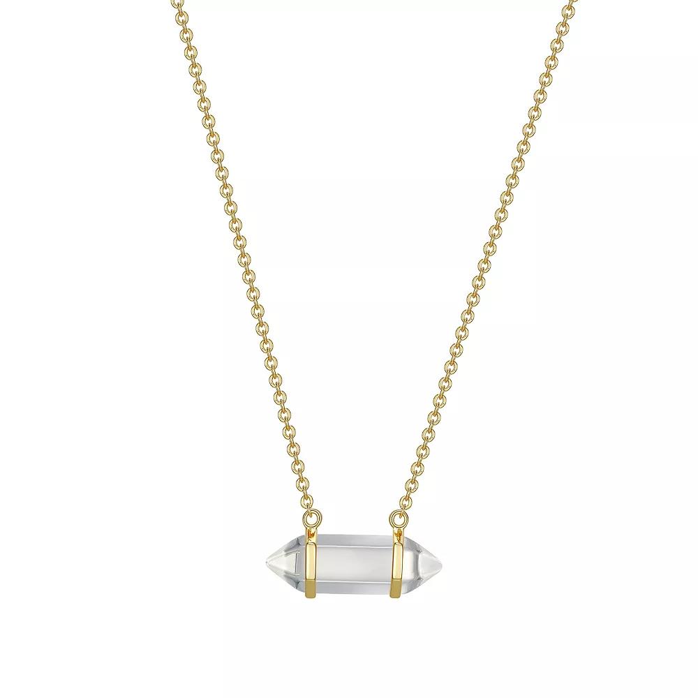 Sarafina White Quartz Bar Necklace, Women's, Size: 16", Gold Tone Product Image