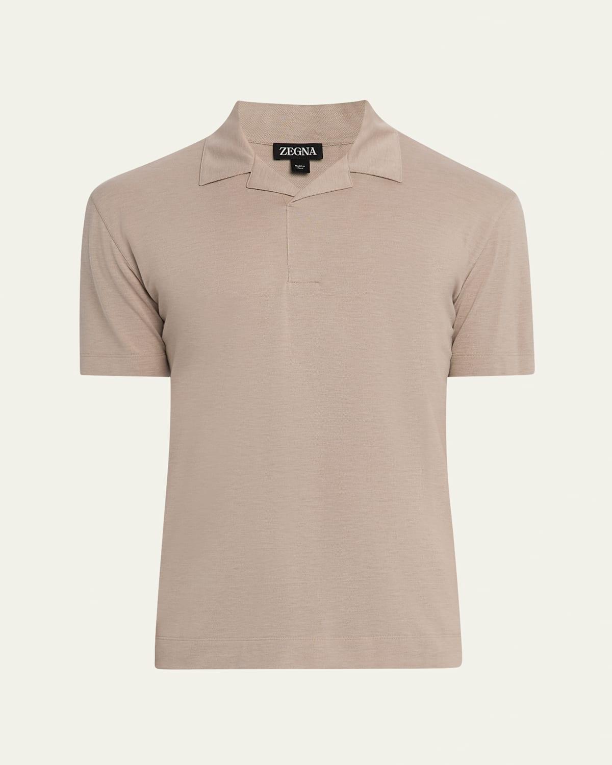 Mens Cotton and Silk Polo Shirt Product Image