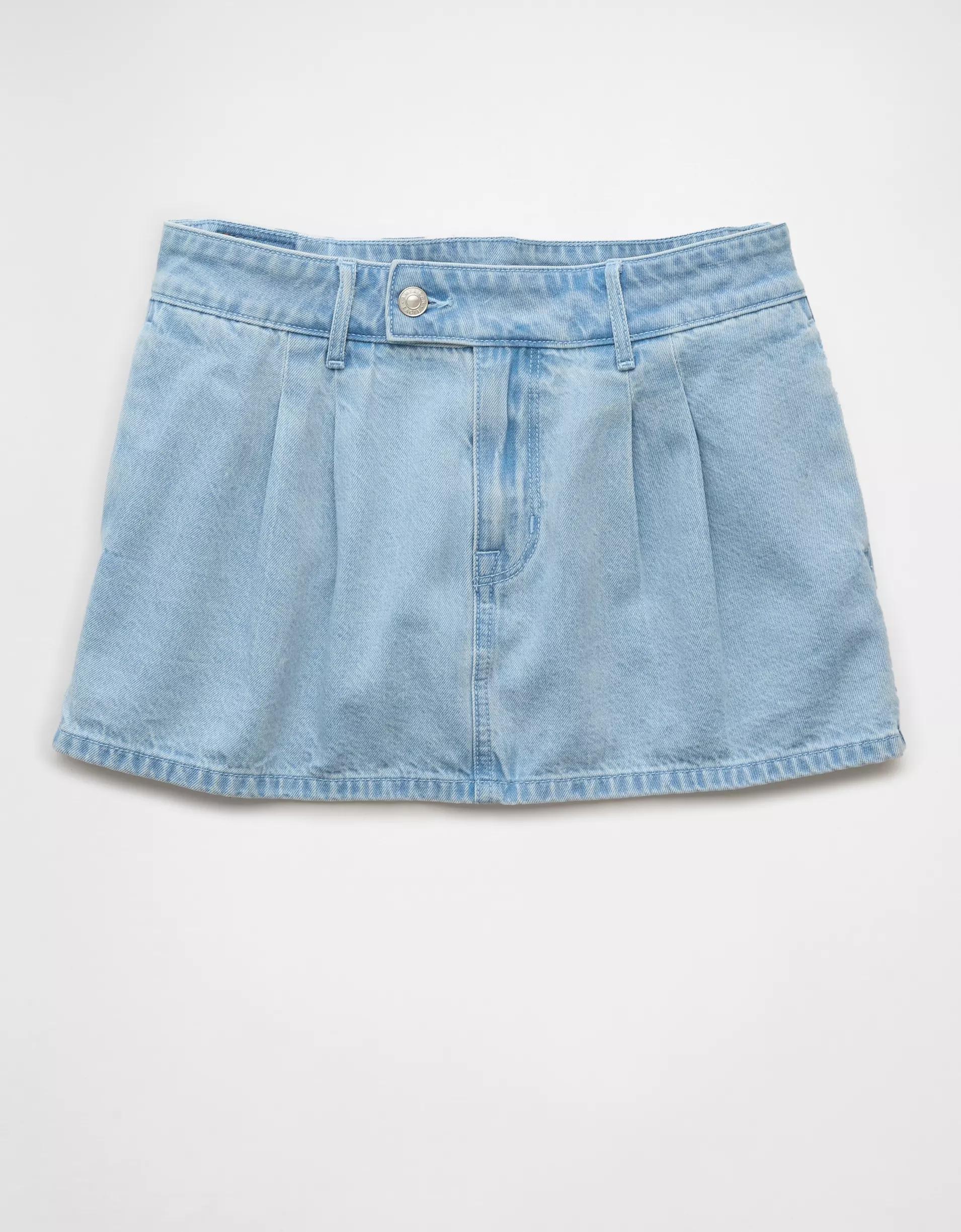 AE Low-Rise Denim Trouser Micro Skort Product Image