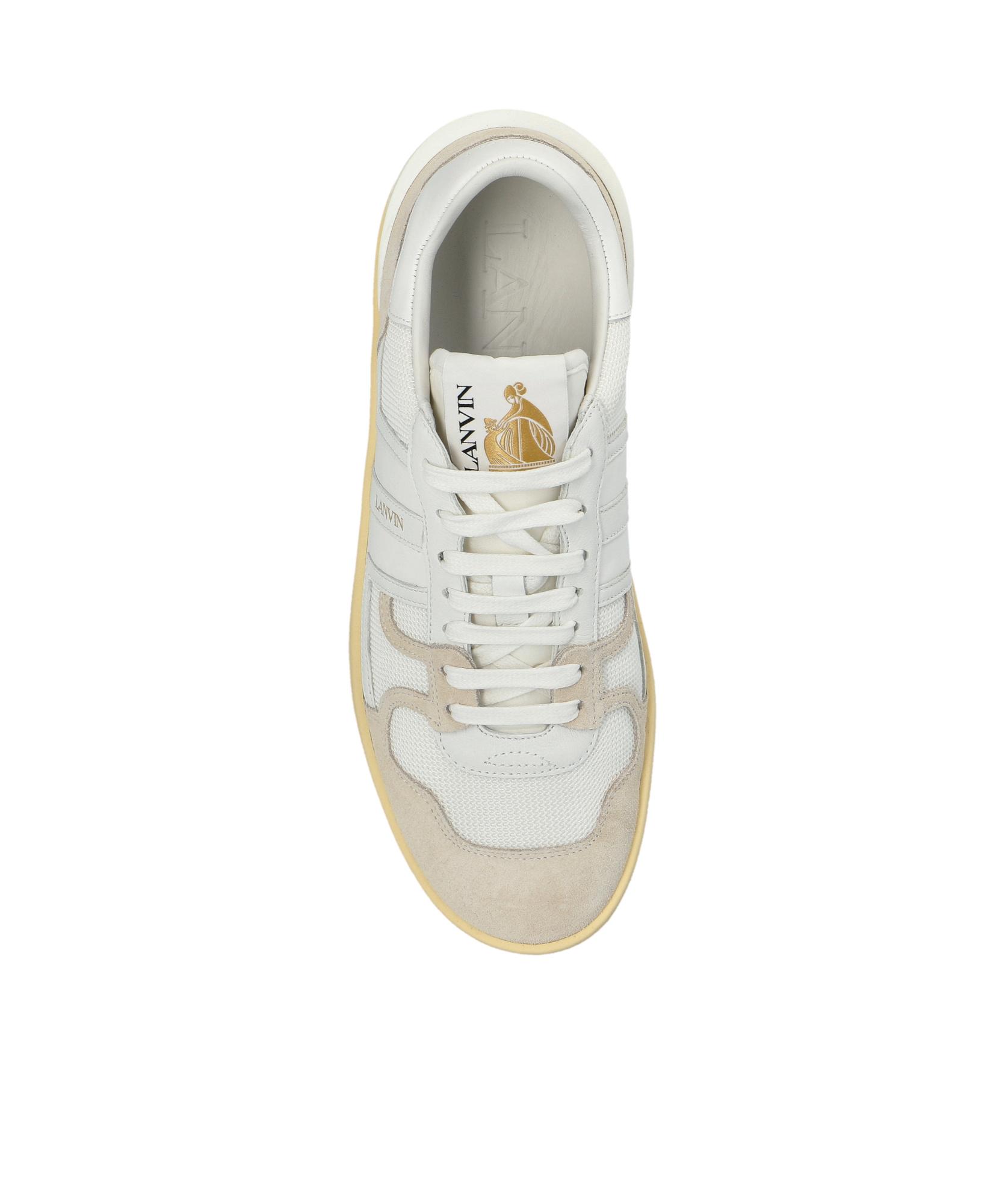 LANVIN Mesh And Leather Clay Sneakers With In White Product Image
