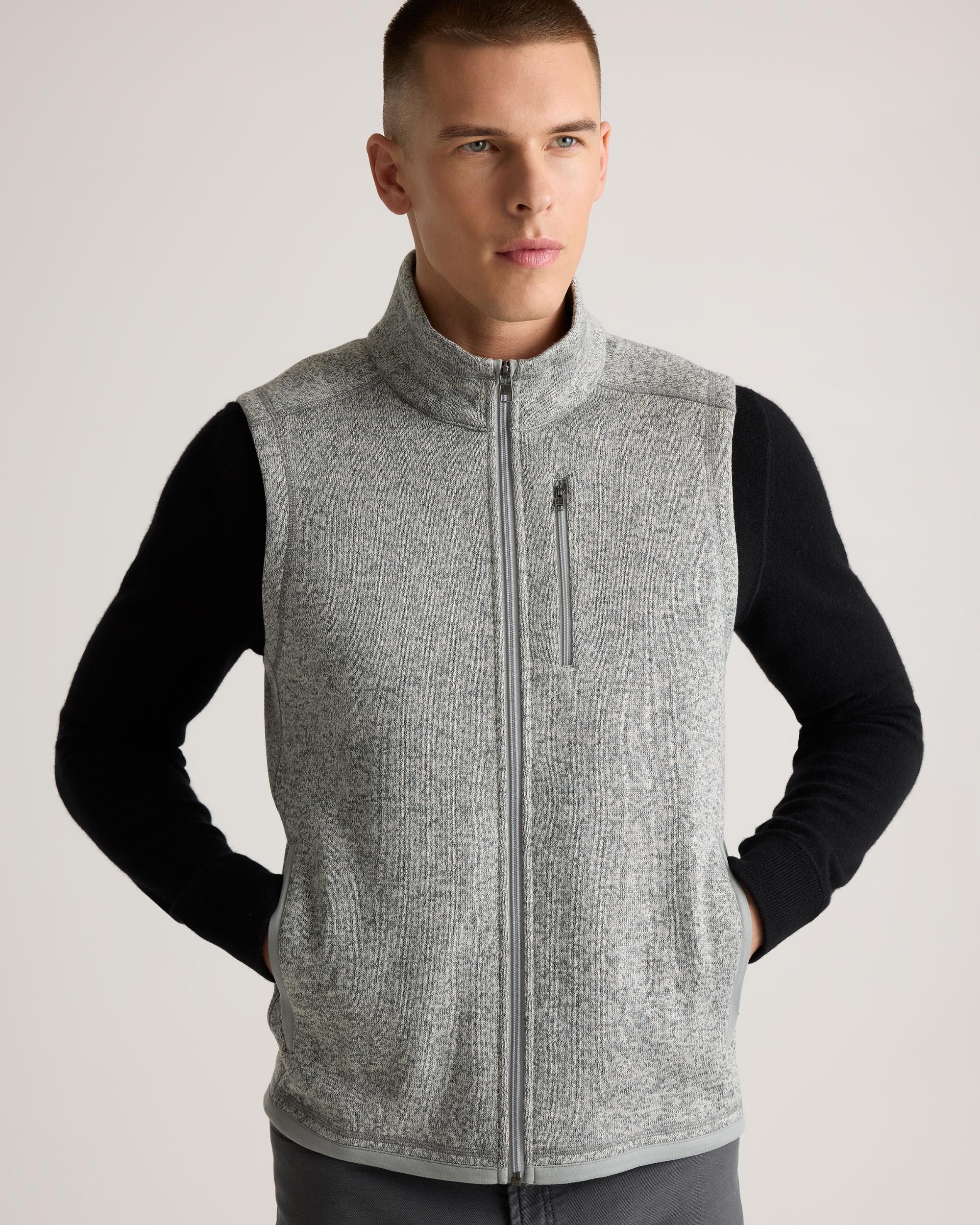 Quince | Men's Sweater-Knit Fleece Full-Zip Vest Recycled Polyester Product Image