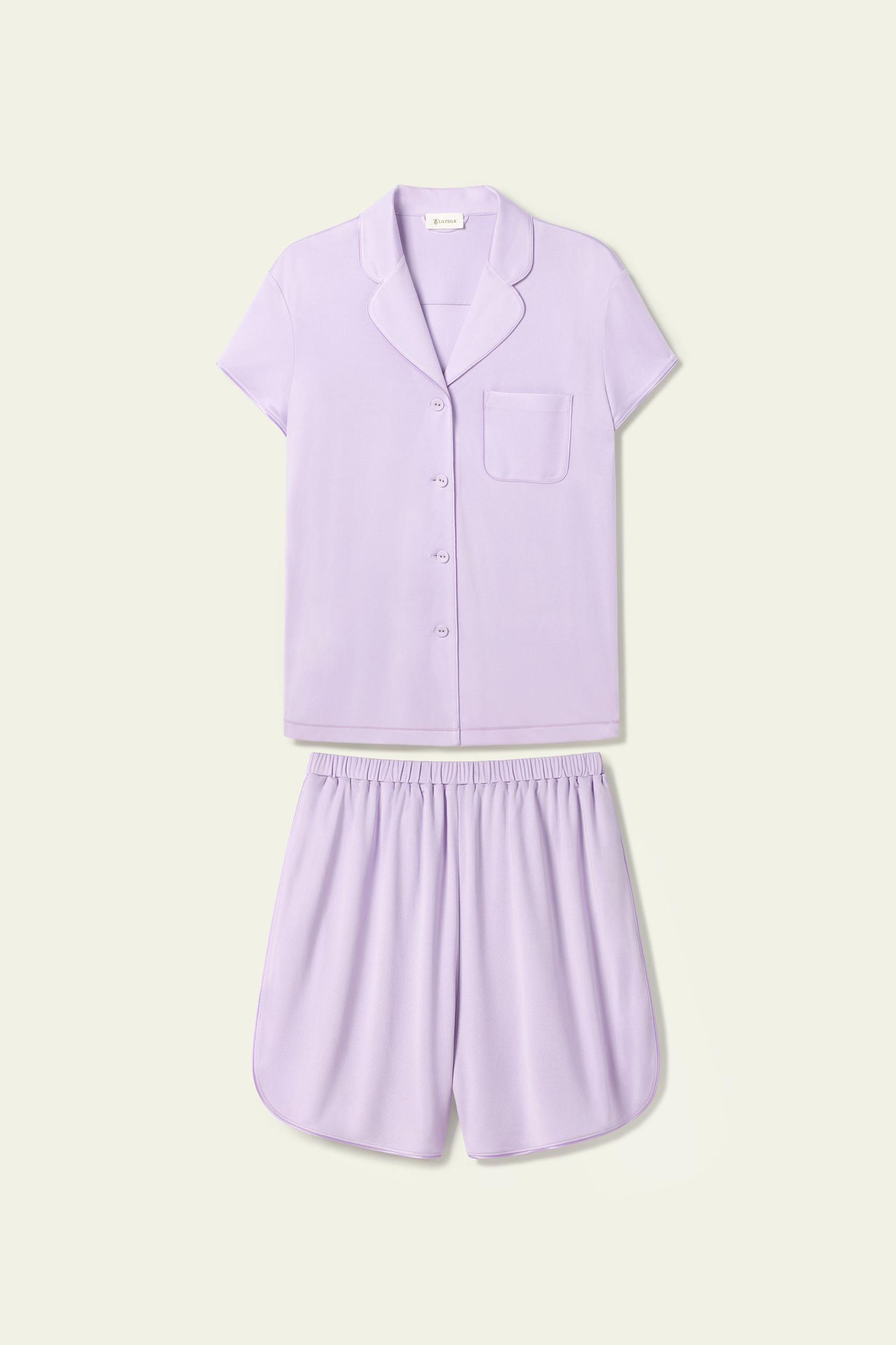 Pure Silk Jersey Short Sleeve Pajama Set Product Image
