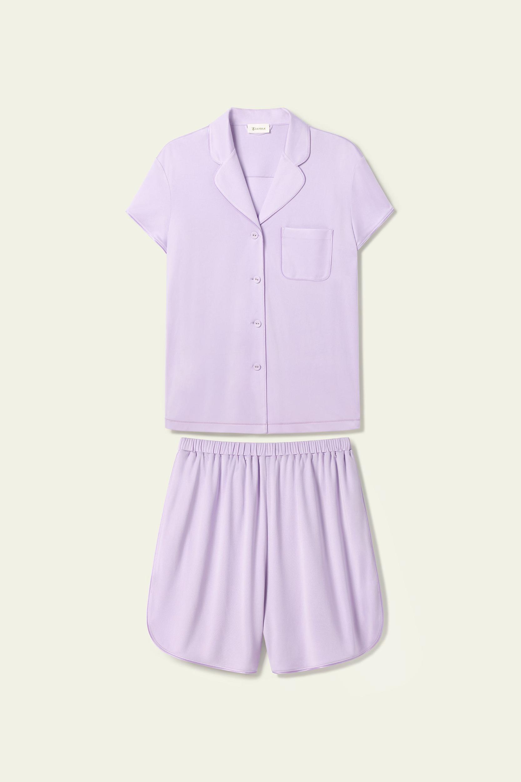 Pure Silk Jersey Short Sleeve Pajama Set Product Image