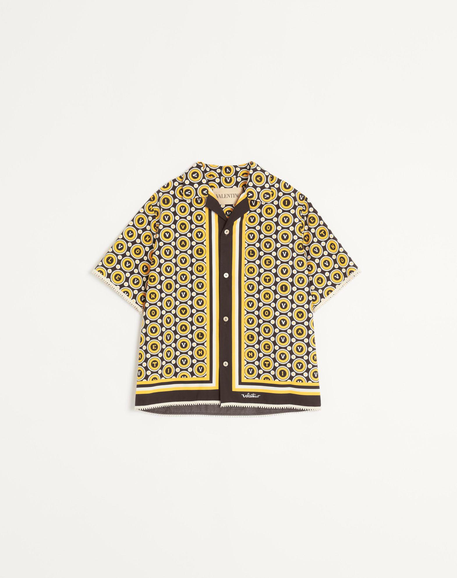 Cotton Poplin Bowling Shirt With Bulles Royales Print Product Image