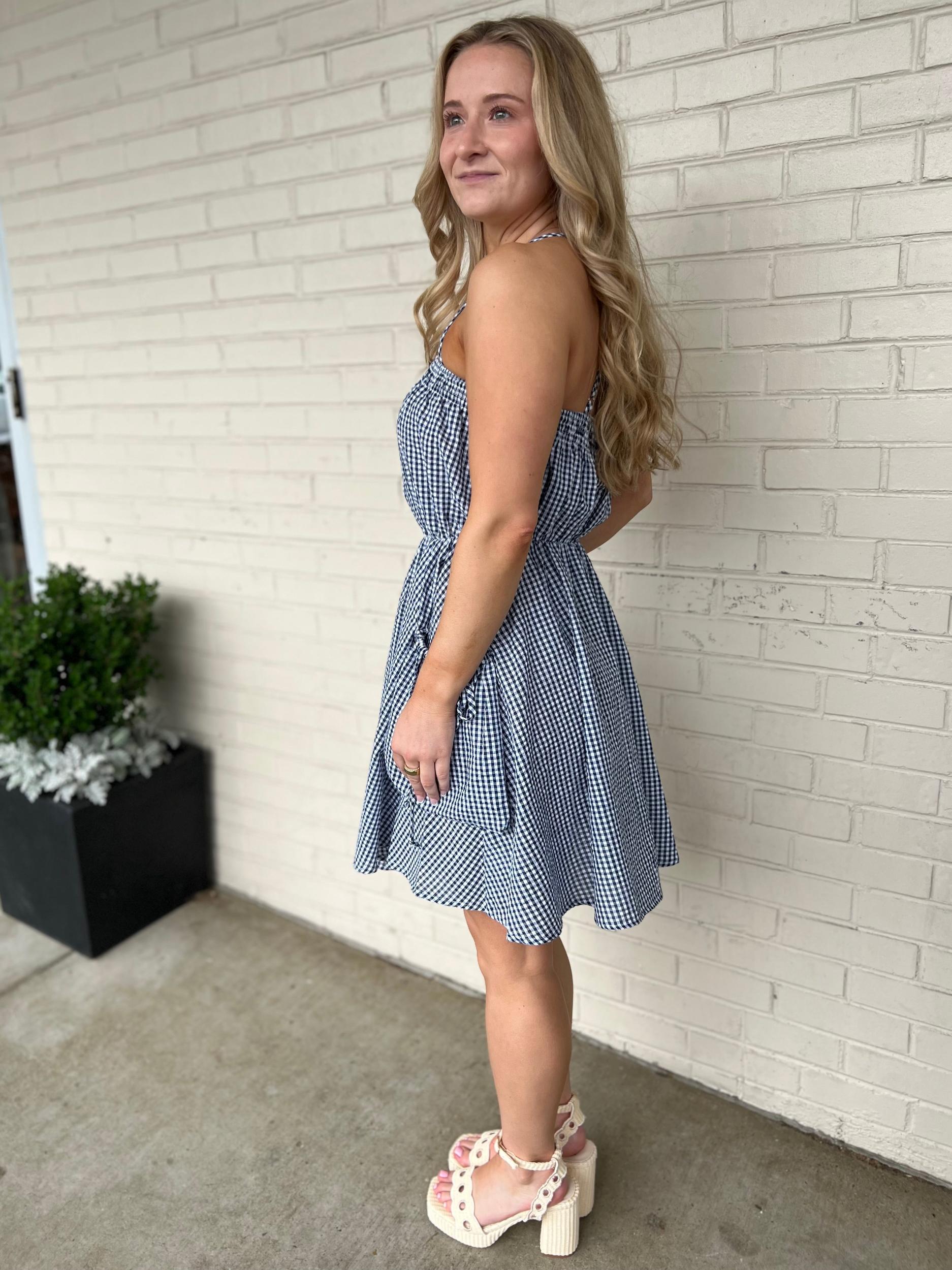 Caroline Gingham Mini Dress Product Image