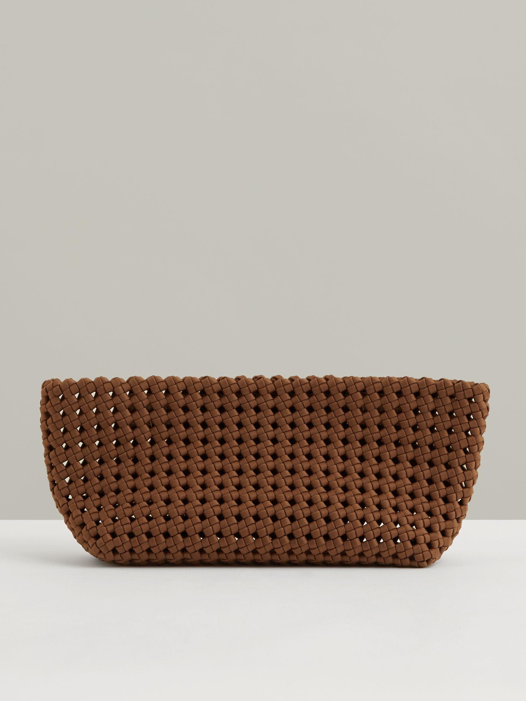 Woven Clutch Bag in Tan Product Image